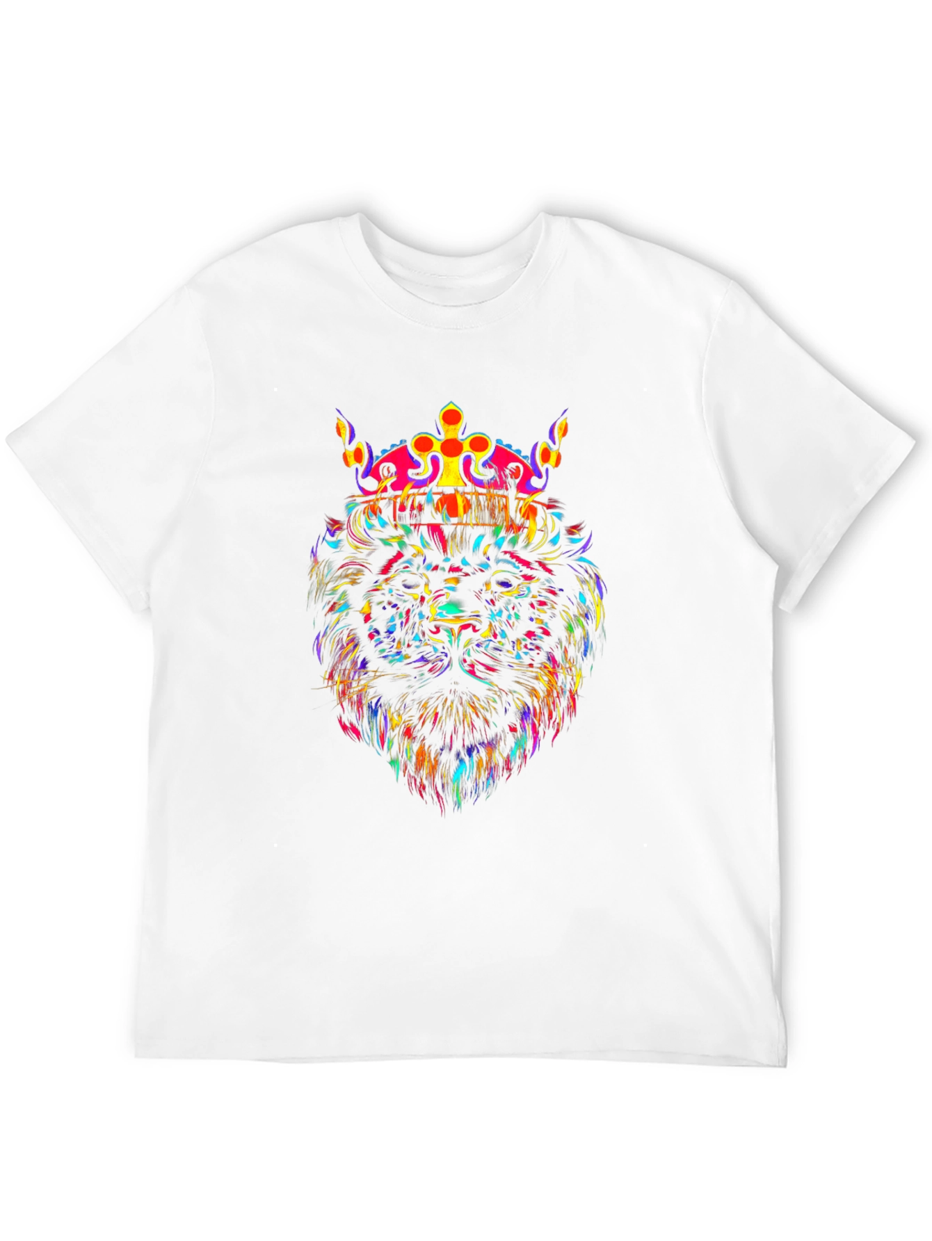 Black Lion King Graphic Tee - Vivid Print T-Shirt view 12
