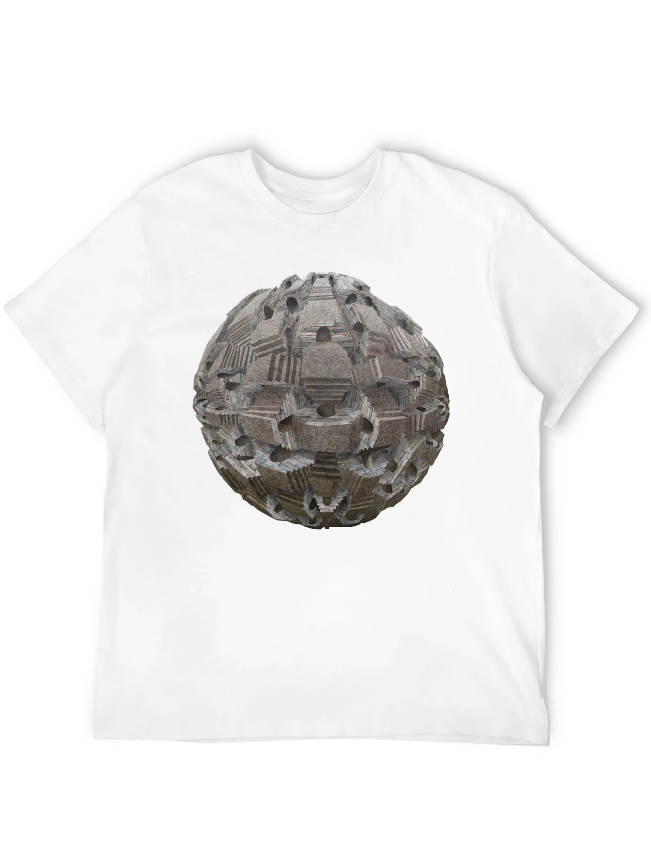 Black Geometric Sphere Print T-Shirt - Modern Style view 12