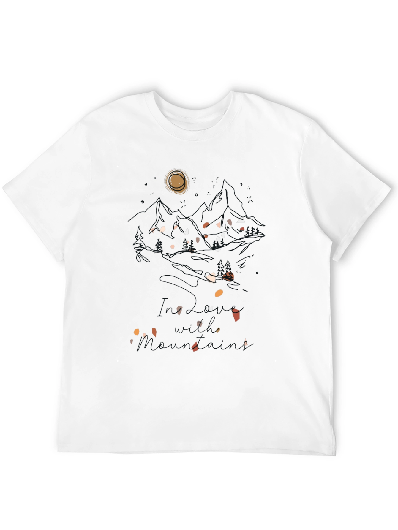 Black Abstract Print Black T-Shirt view 12