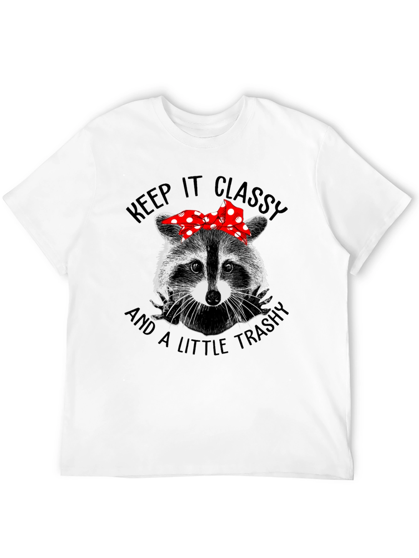 Black Classy Trashy Raccoon Graphic Tee view 12