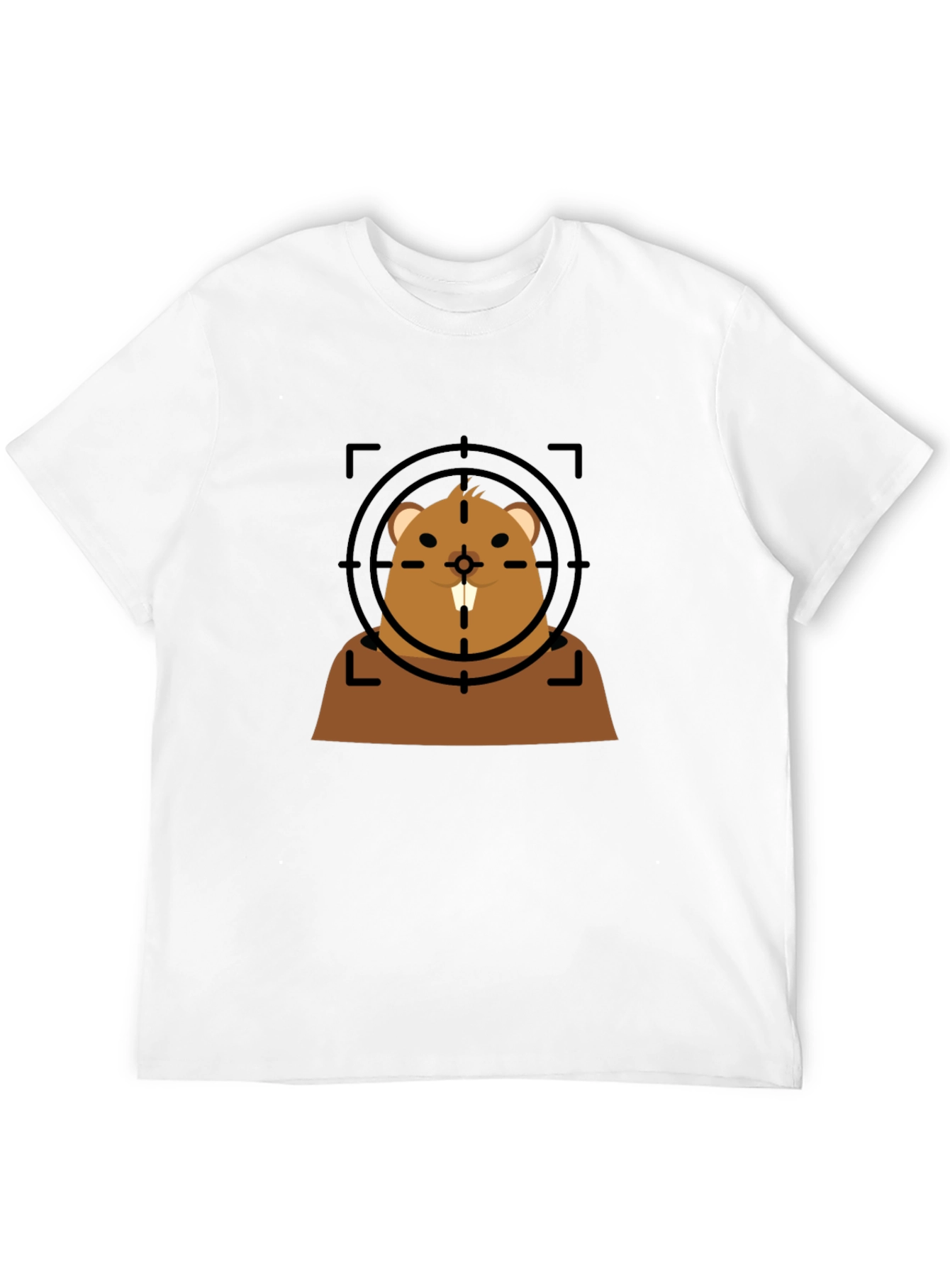 Black Funny Beaver Target T-Shirt - Novelty Graphic Tee view 12