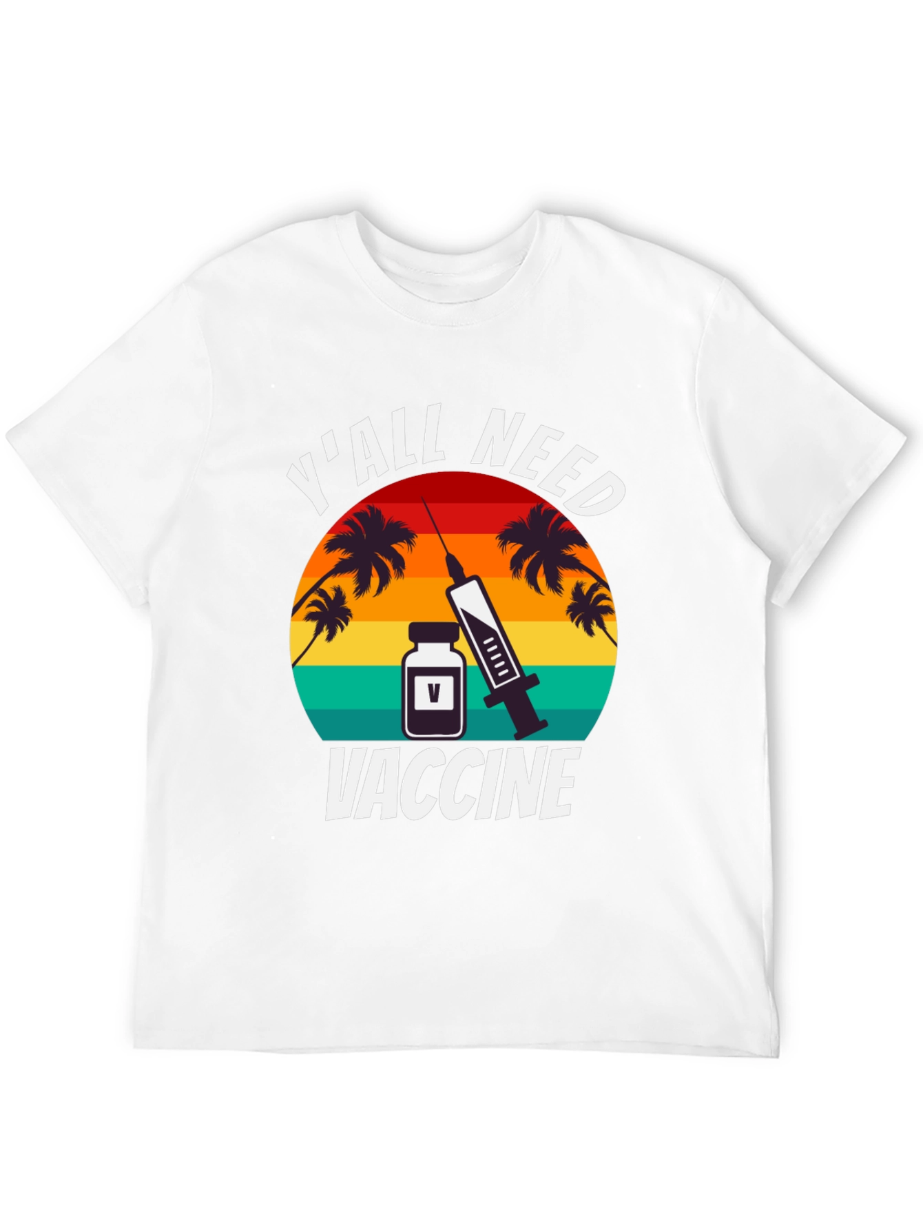 Black Y'all Need Vaccine Graphic T-Shirt view 12