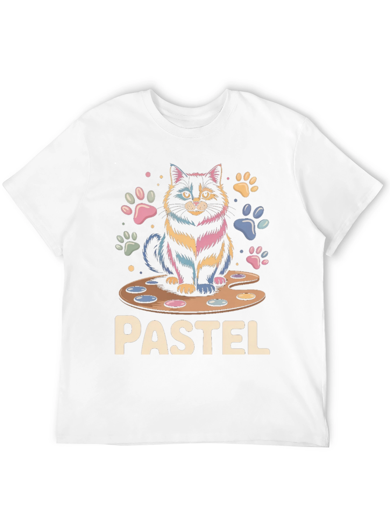 Black Pastel Cat Palette T-Shirt view 12