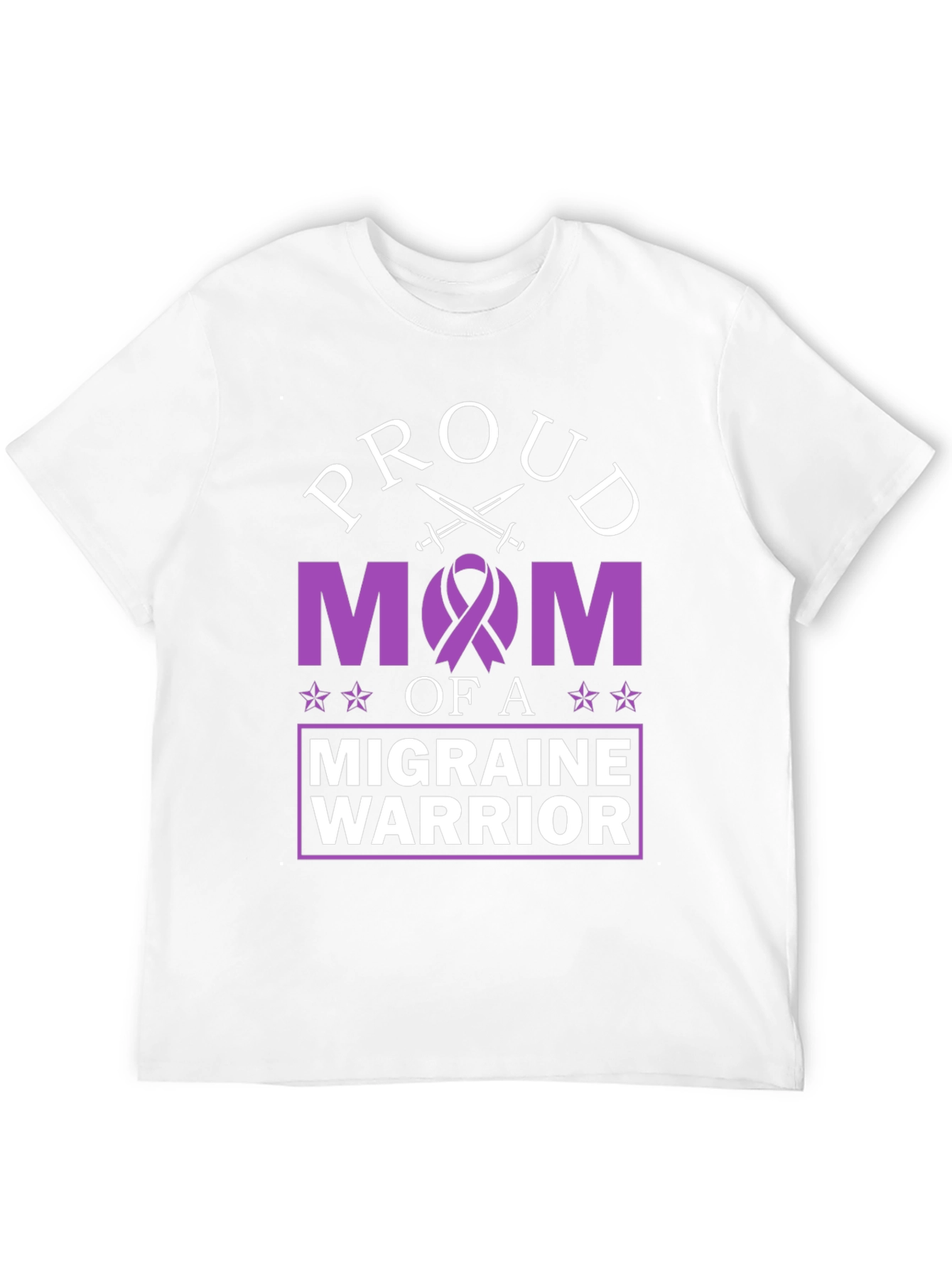 Black Proud Mom of a Migraine Warrior Graphic T-Shirt view 12