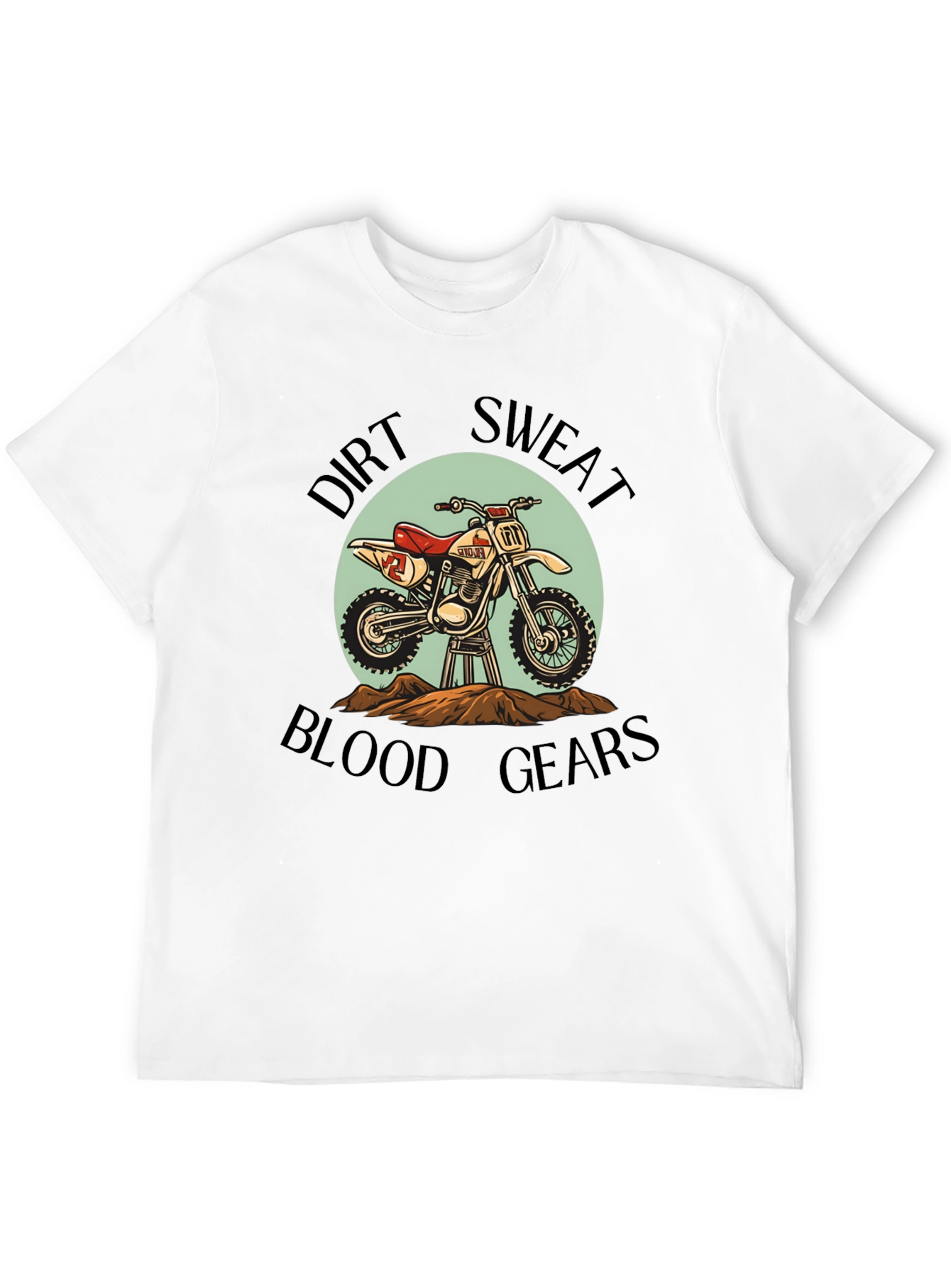 Black Dirt Bike T-Shirt: Sweat, Blood, & Gears view 12