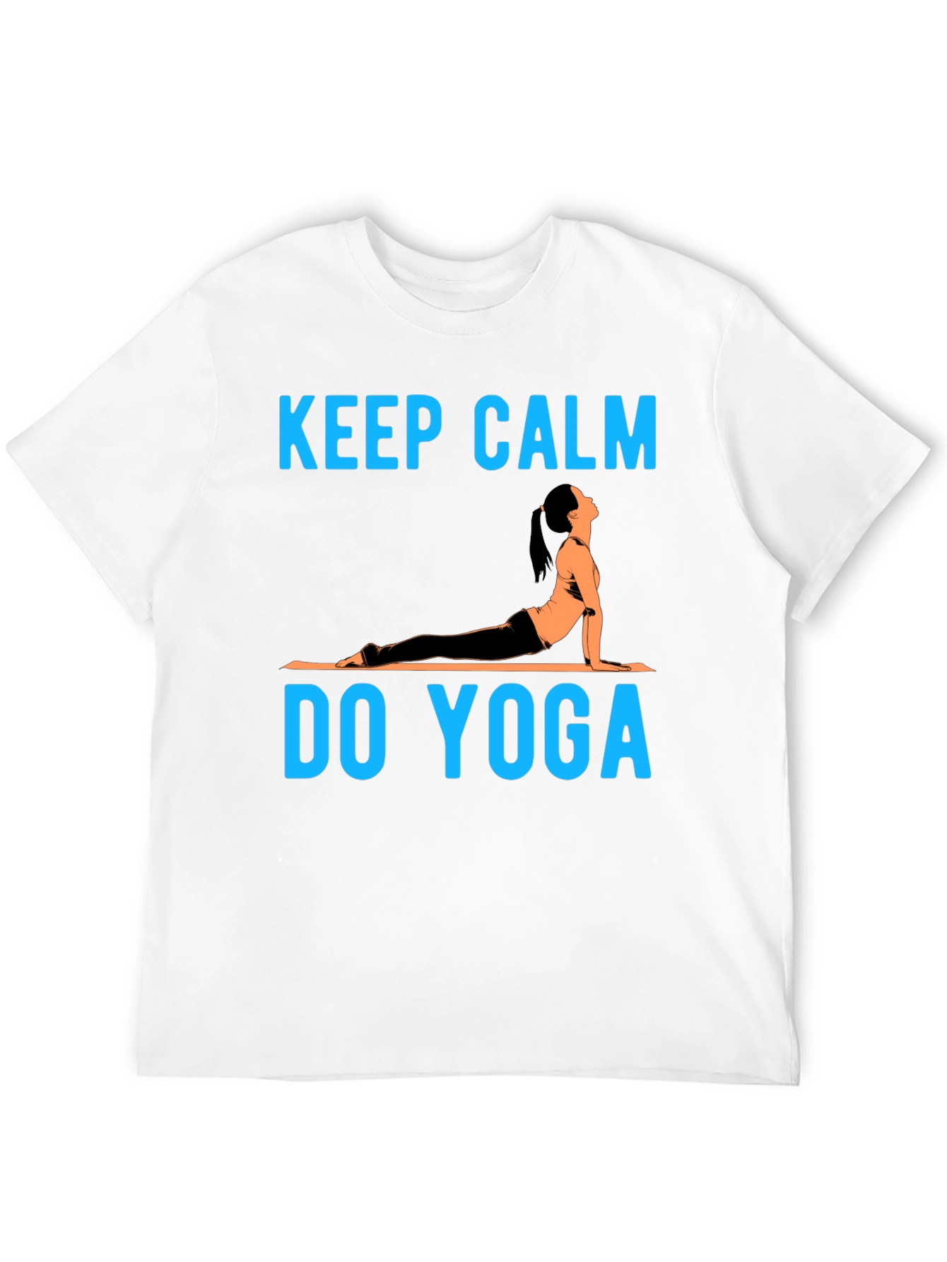 Black Keep Calm Do Yoga T-Shirt - Black Cotton Blend view 12