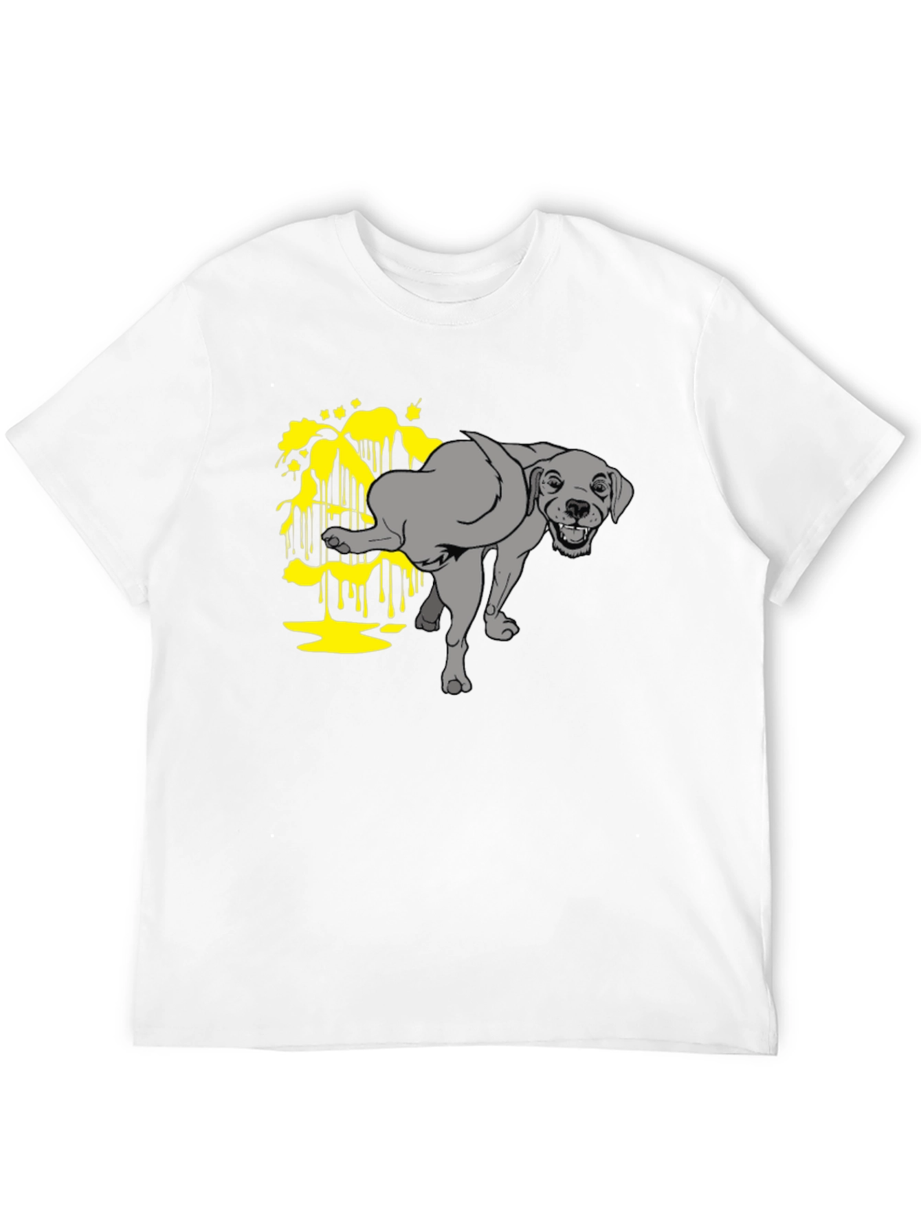 Black Funny Dog Peeing Humor Graphic Black T-Shirt view 12
