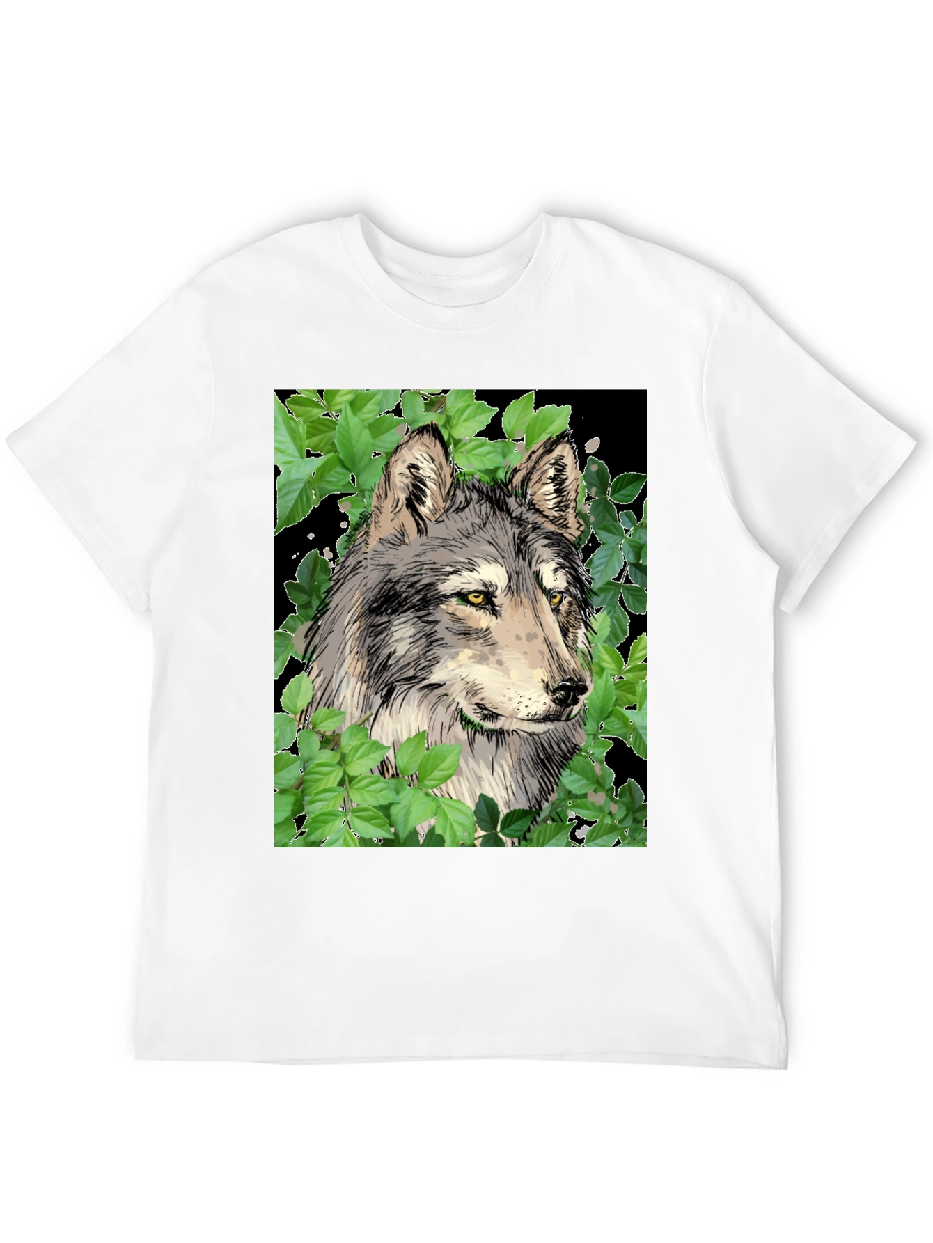 Black Wolf Graphic Black T-Shirt view 12