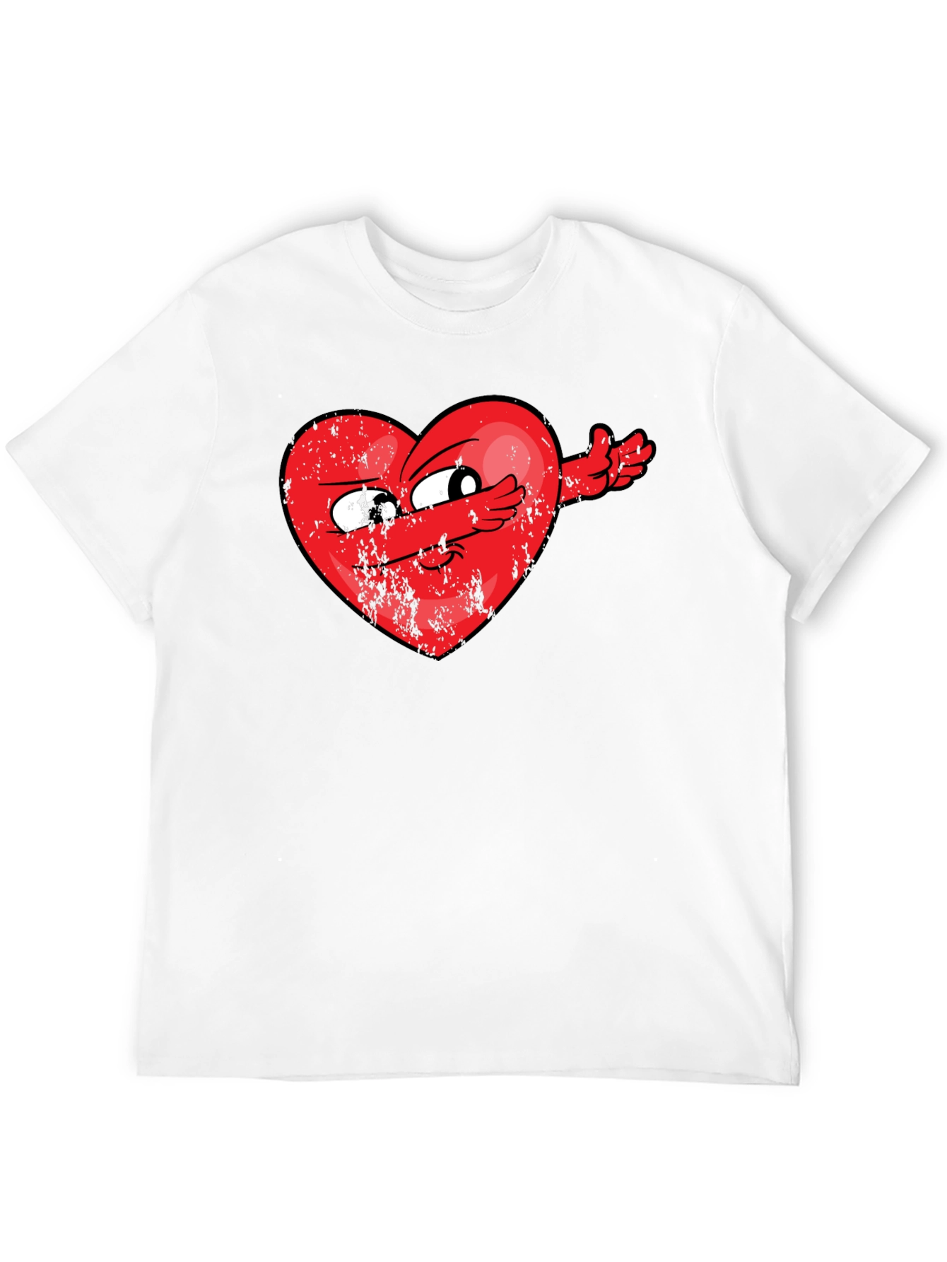 Black Dabbing Heart Graphic Tee - Valentine's Day Humor view 12