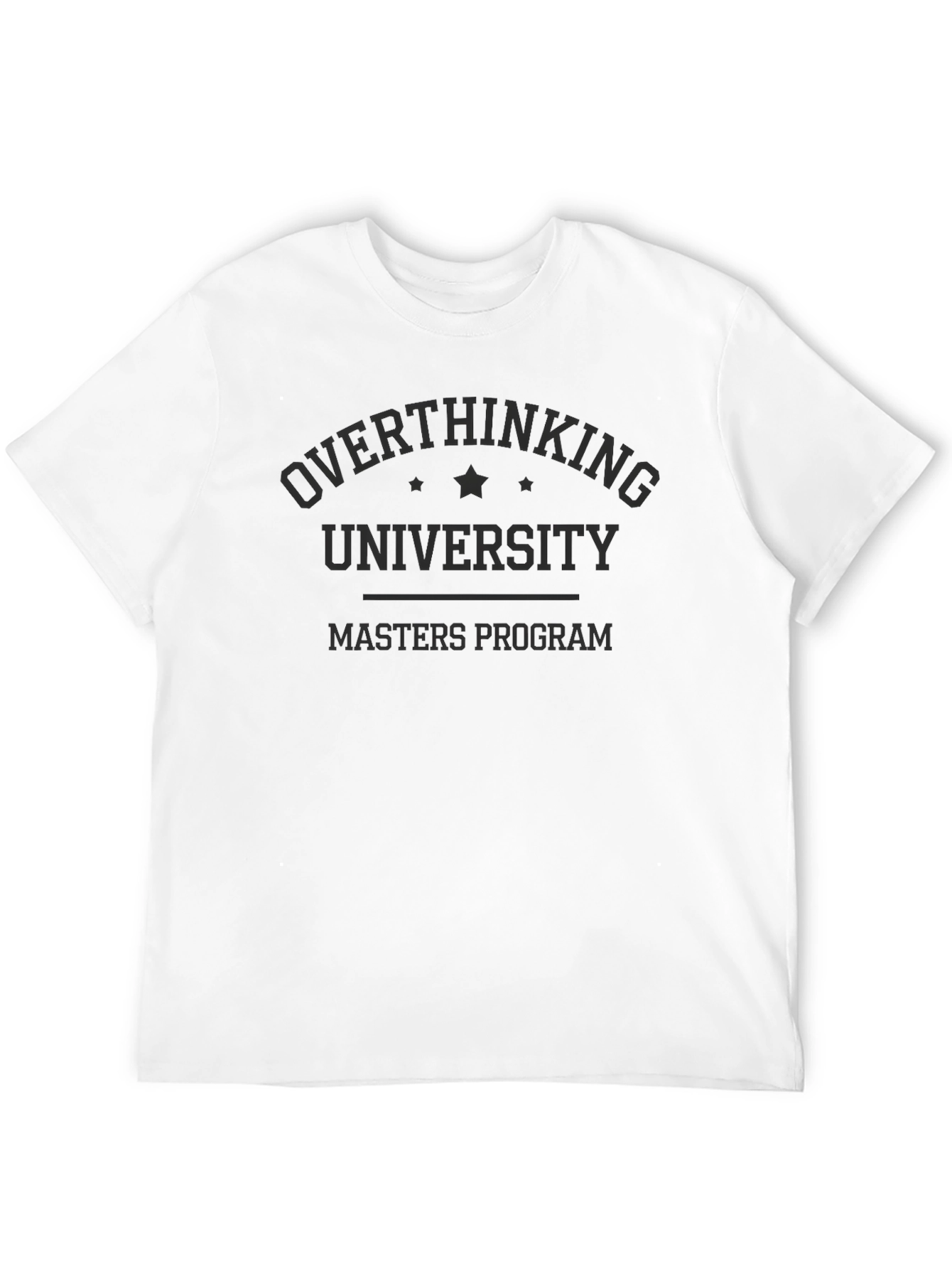 Black Overthinking University Masters Program T-Shirt view 12
