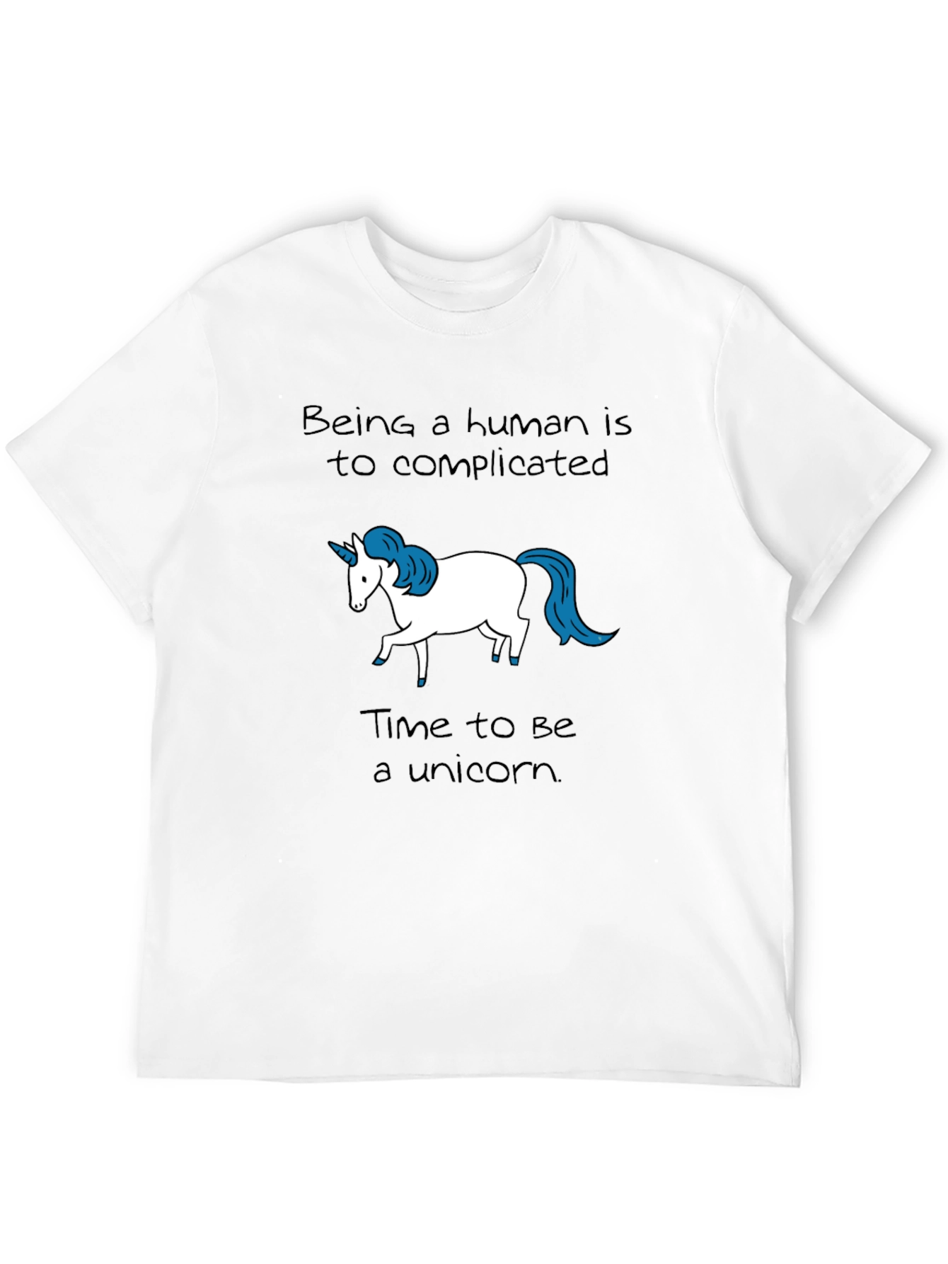 Black Unicorn T-Shirt - Being Human Is Too Complicated view 12
