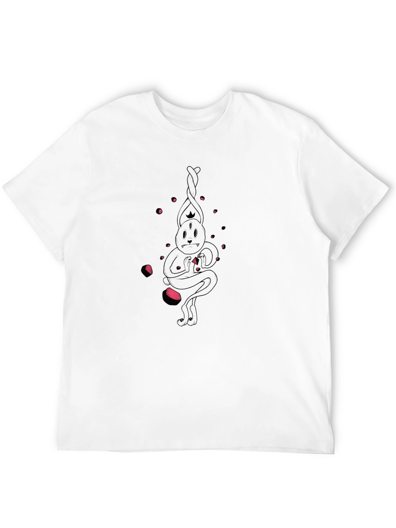 Black Men's Black T-Shirt with Graphic Design view 12