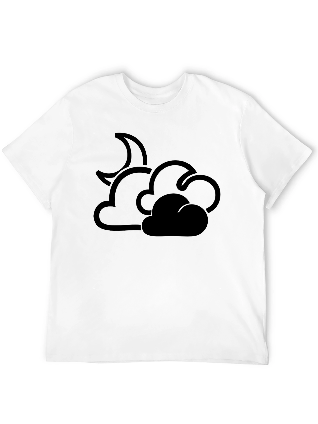 Black Cloud and Moon Graphic T-Shirt - Black view 12