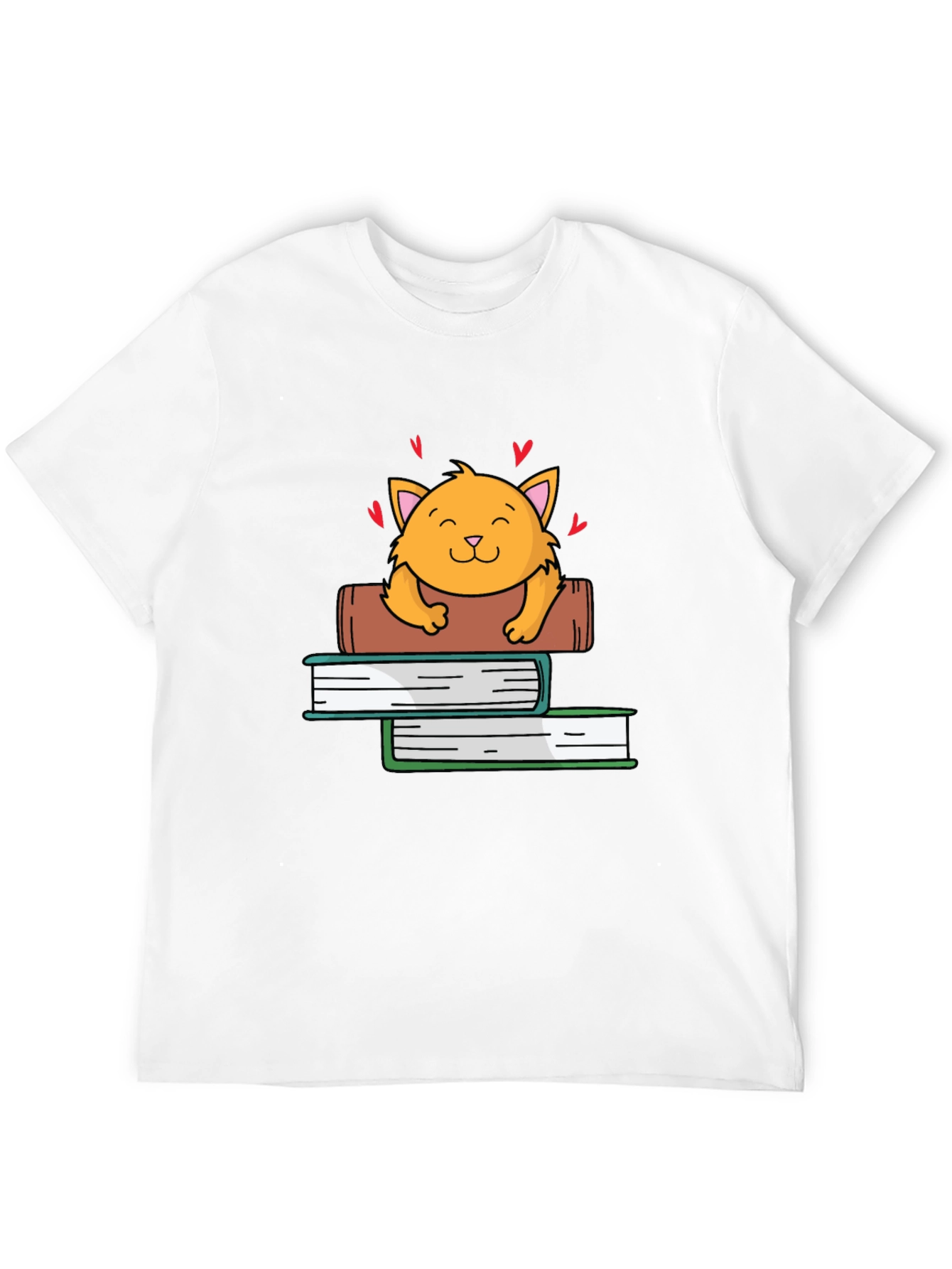 Black Cute Cat on Books Graphic Tee view 12