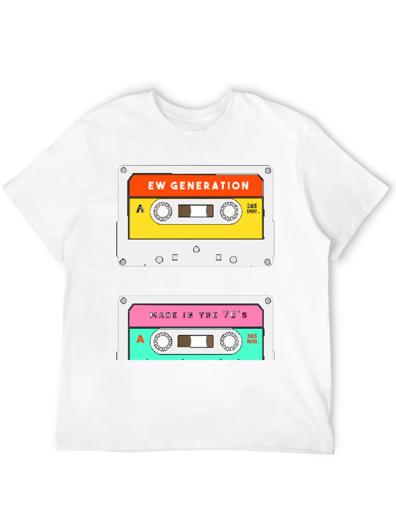 Black Retro Cassette Tape Graphic T-Shirt - EW Generation & 70's Mix view 12