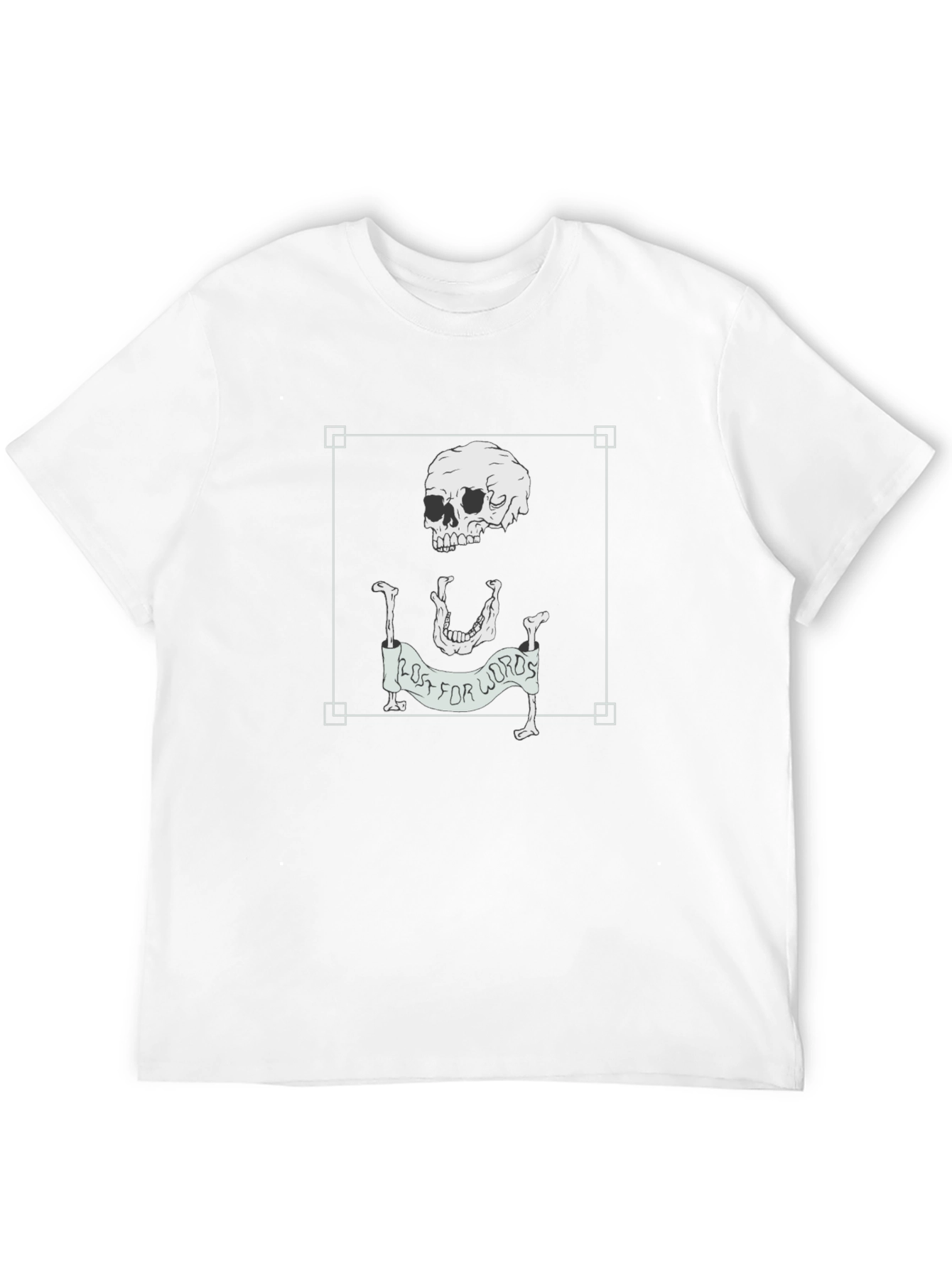 Black Lost for Words Skeleton Graphic Tee - Black view 12