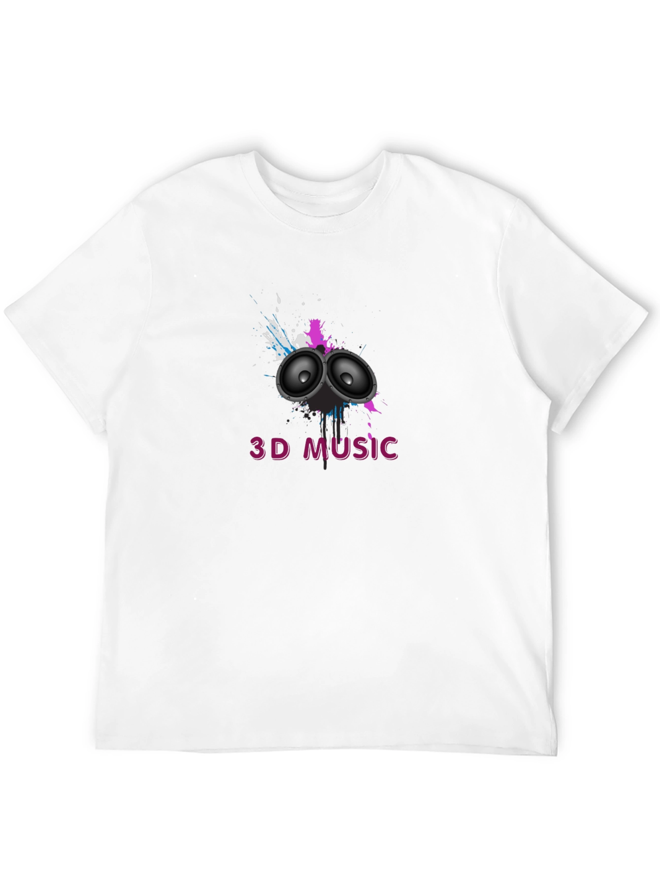 Black 3D Music Graphic Black T-Shirt view 12