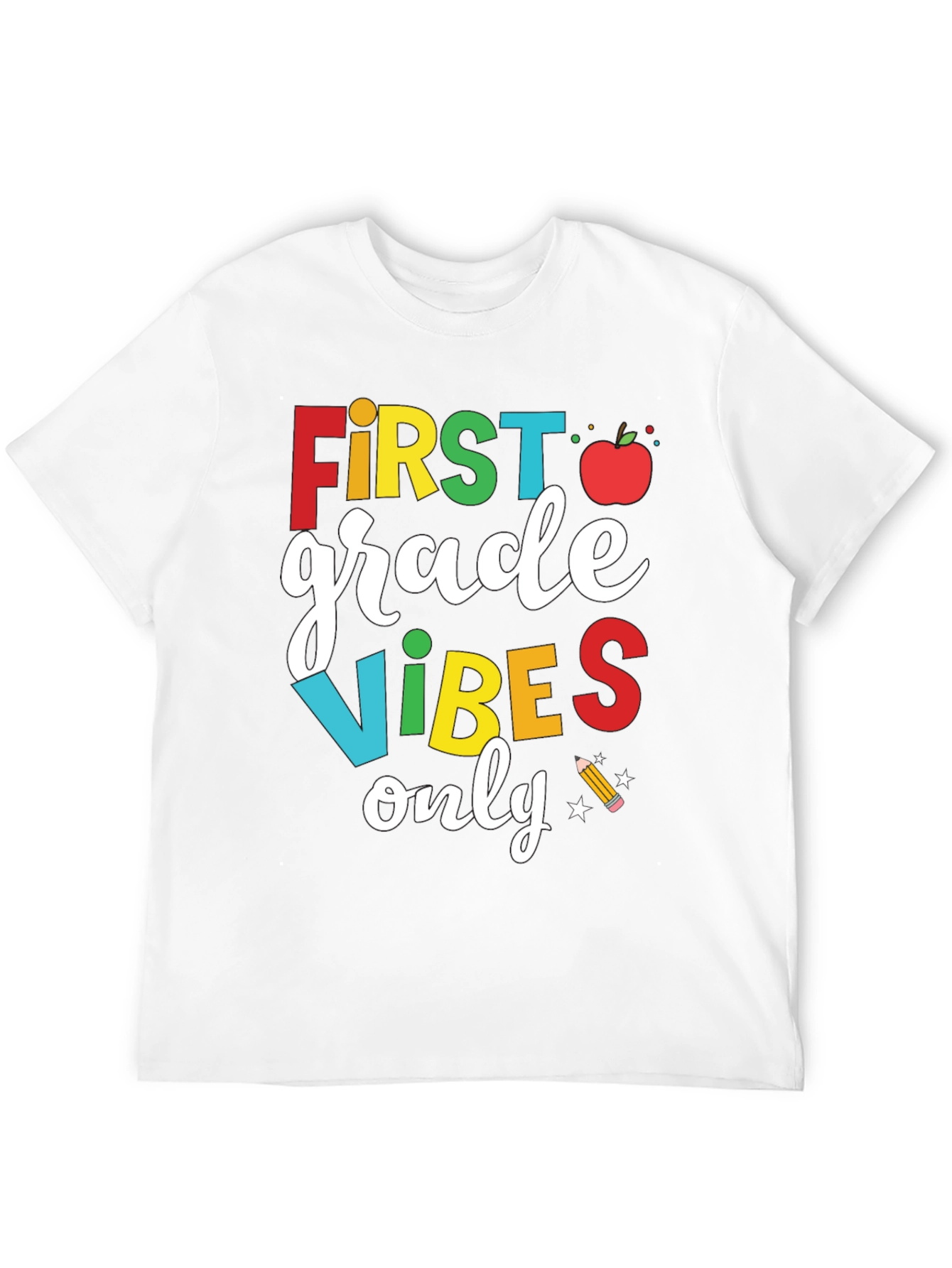 Black First Grade Vibes Only T-Shirt - Back to School view 12