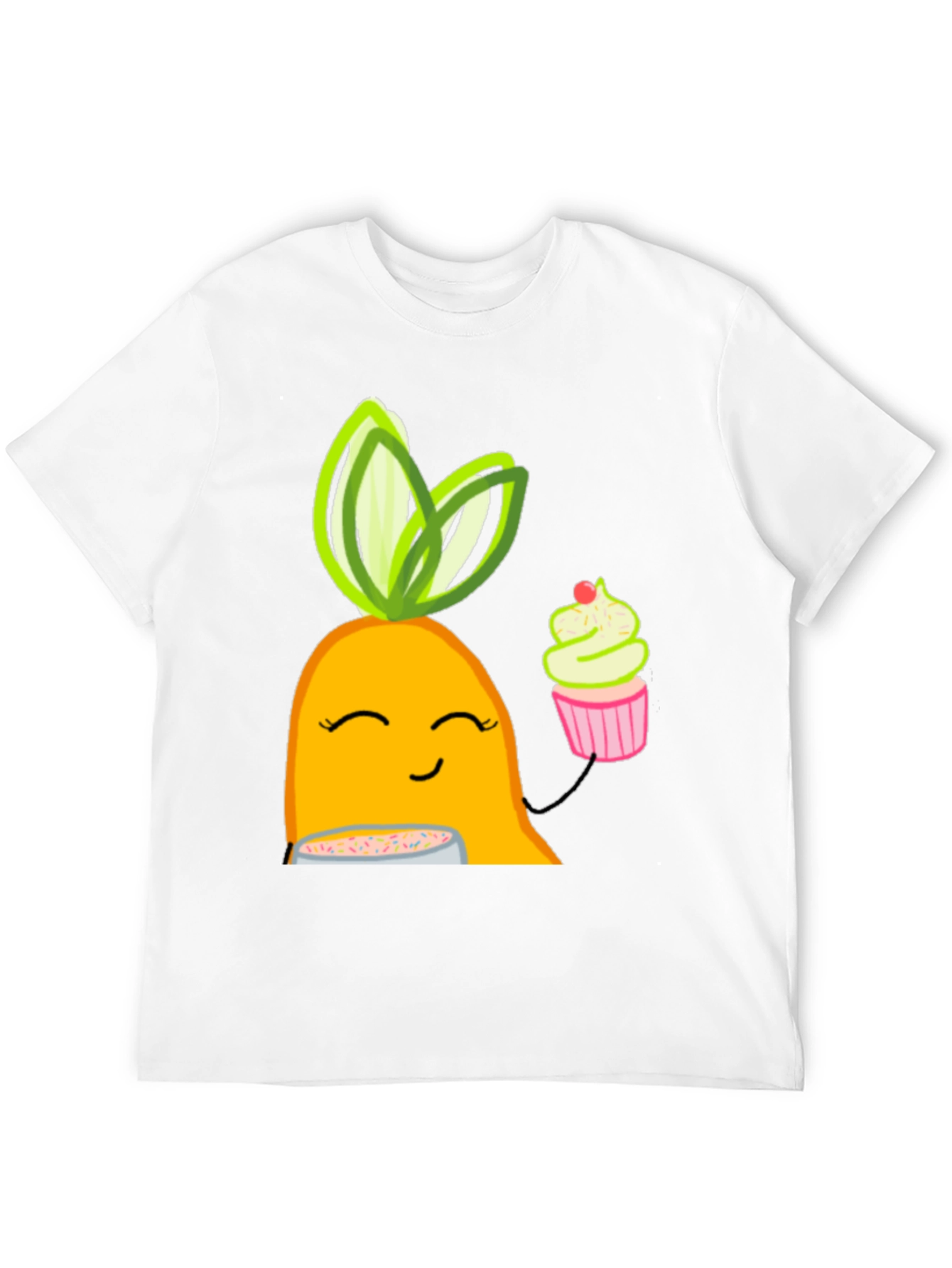 Black Cute Cartoon Carrot T-Shirt view 12