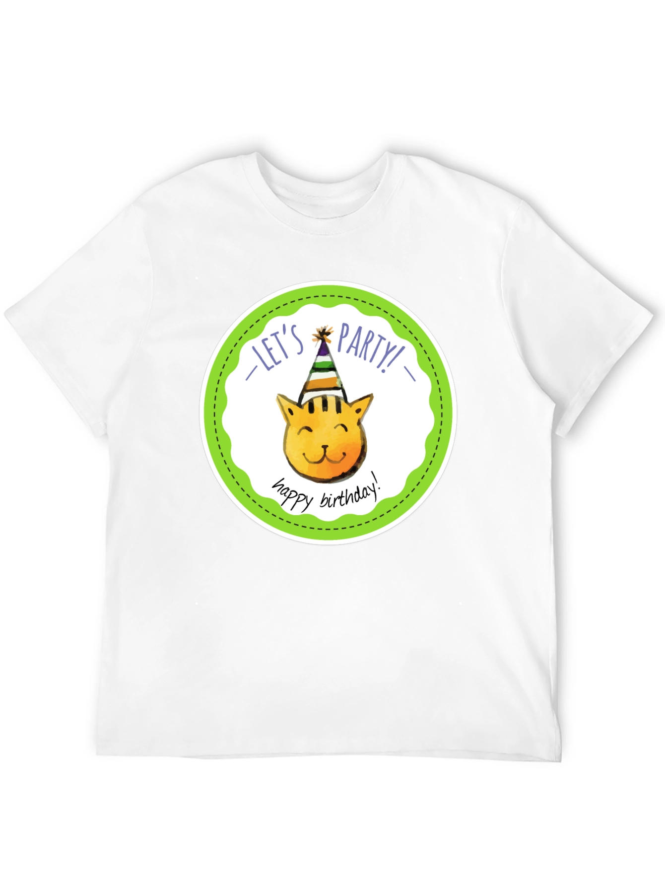 Black Let's Party Cat Birthday T-Shirt view 12