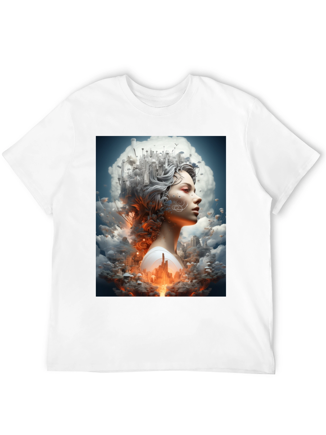 Black Artistic Cityscape Woman Black T-Shirt view 12