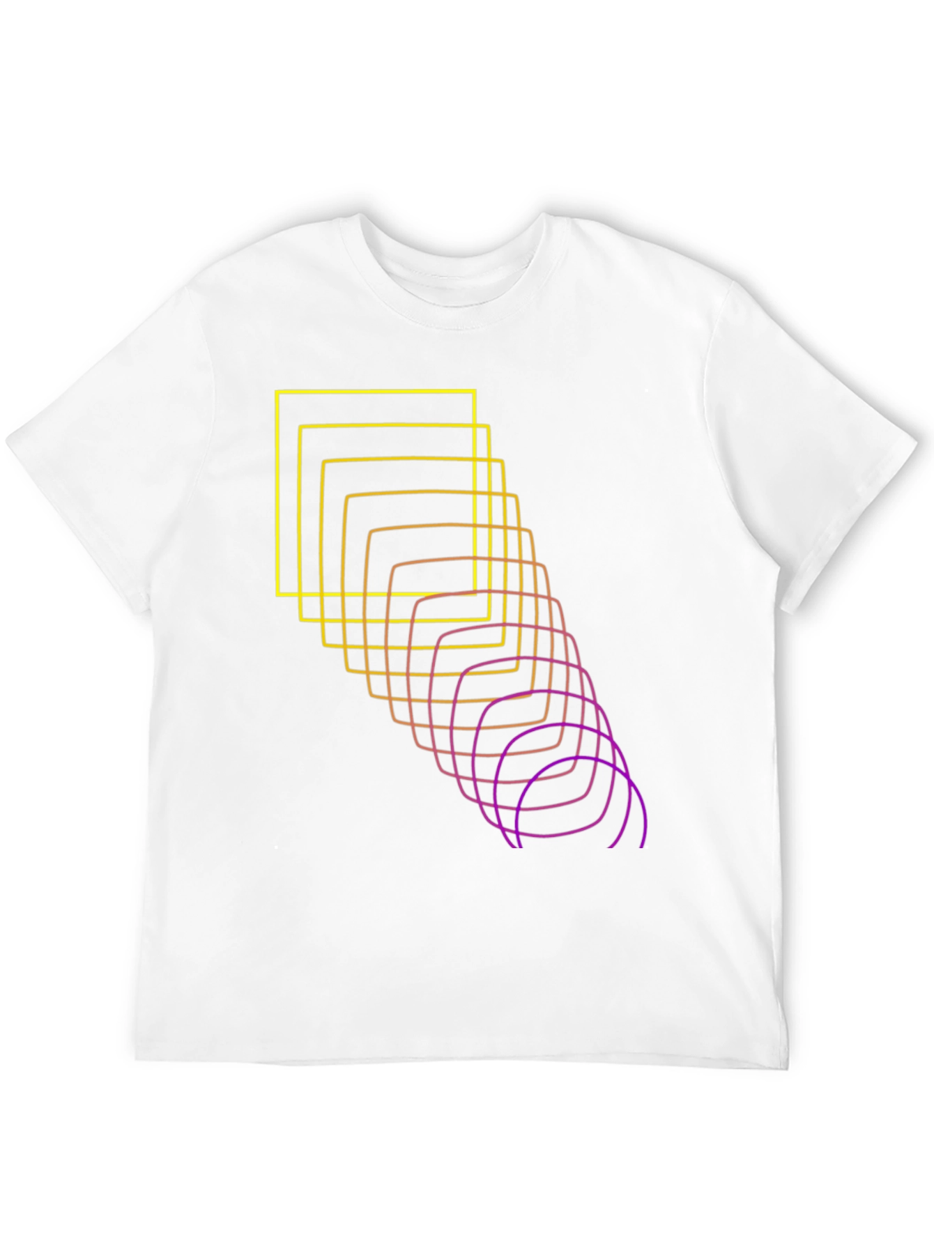 Black Abstract Squares Graphic Tee - Black view 12