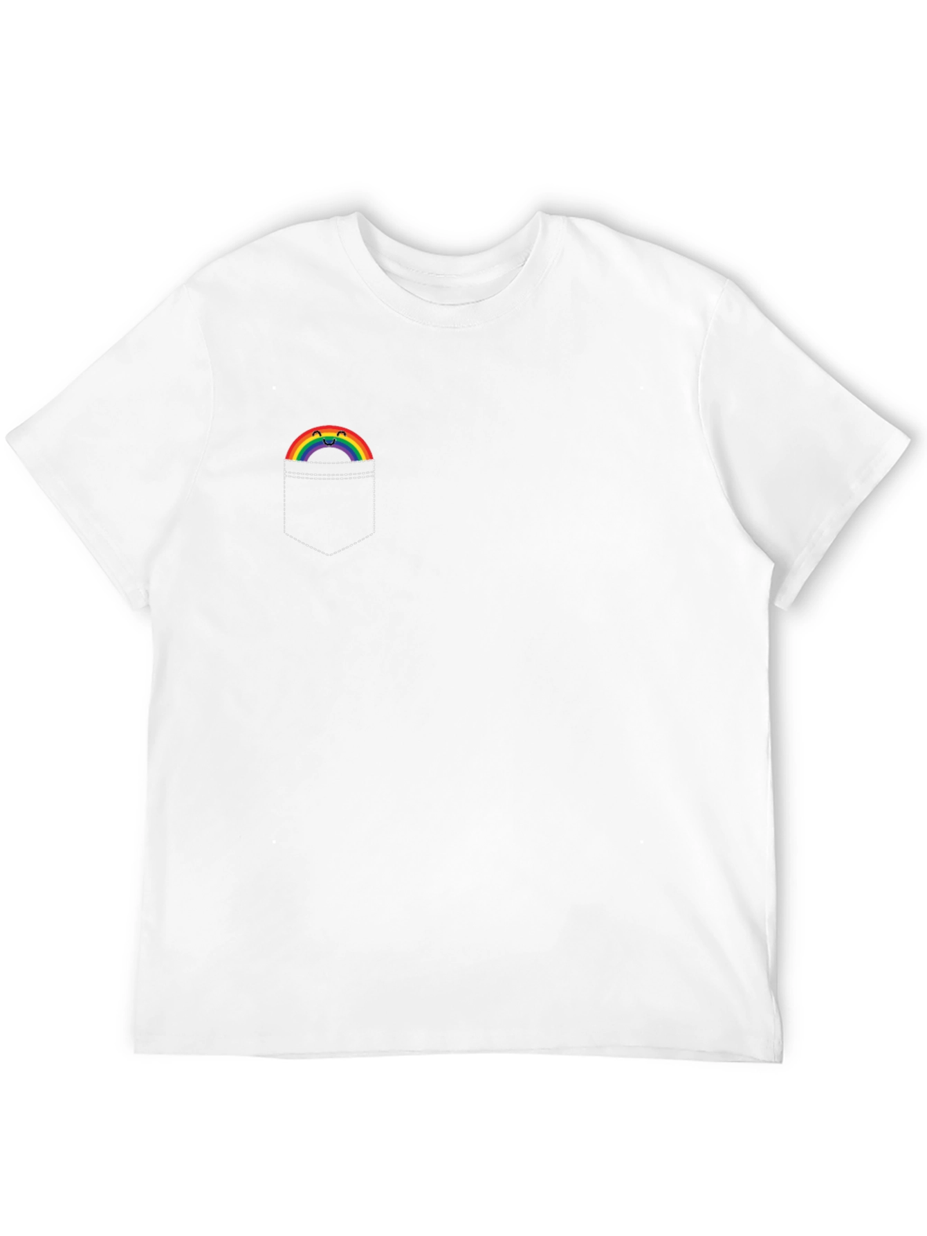 Rainbow Pocket Graphic T-Shirt - Soft Cotton Tee - 12