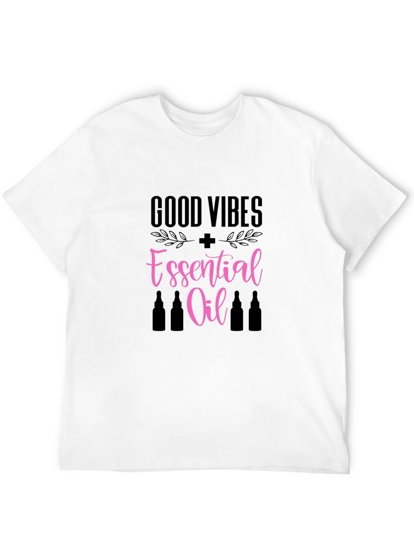Black Good Vibes Essential Oil Graphic T-Shirt view 12