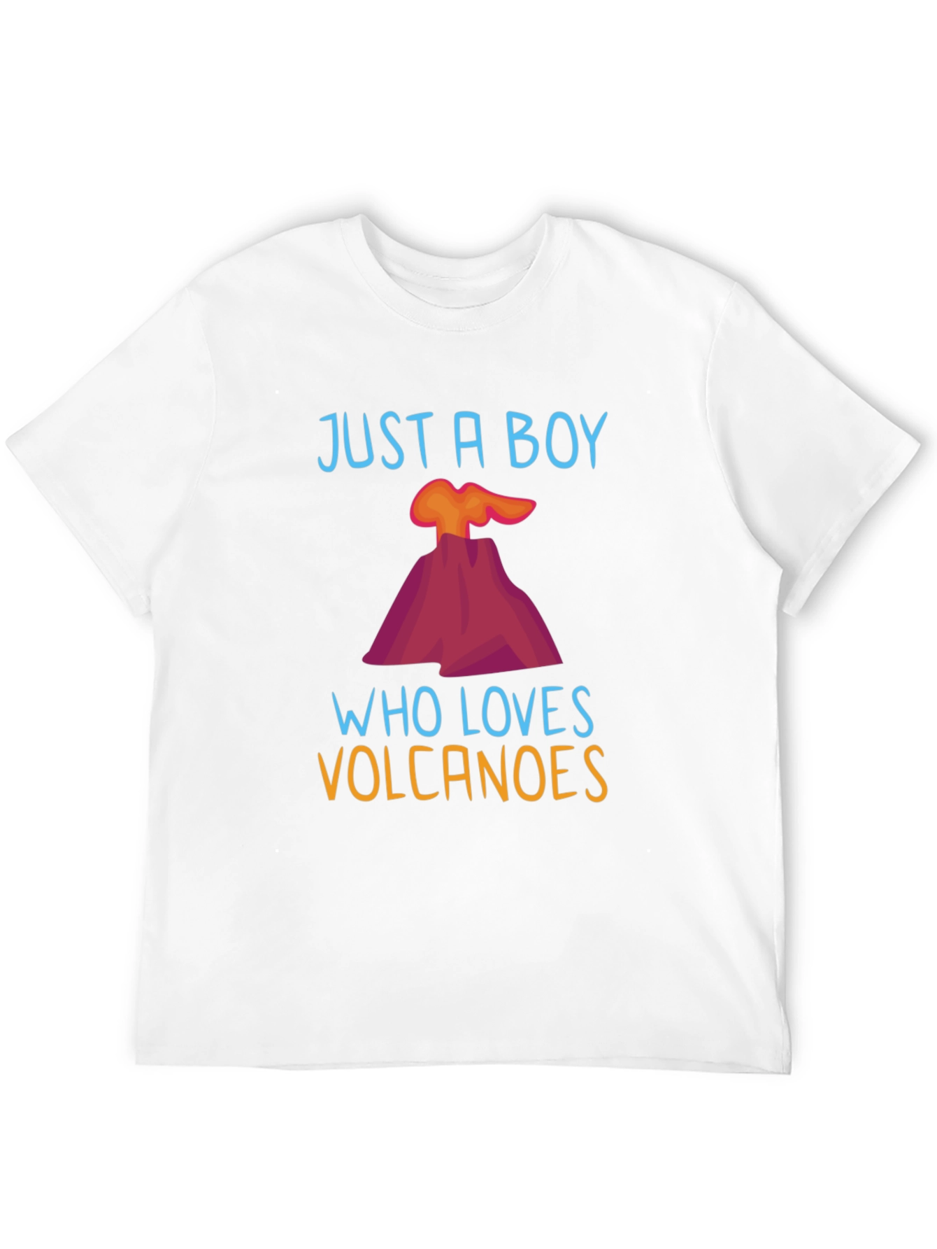 Black Volcano Lover Graphic Tee - Just a Boy Who Loves Volcanoes T-Shirt view 12