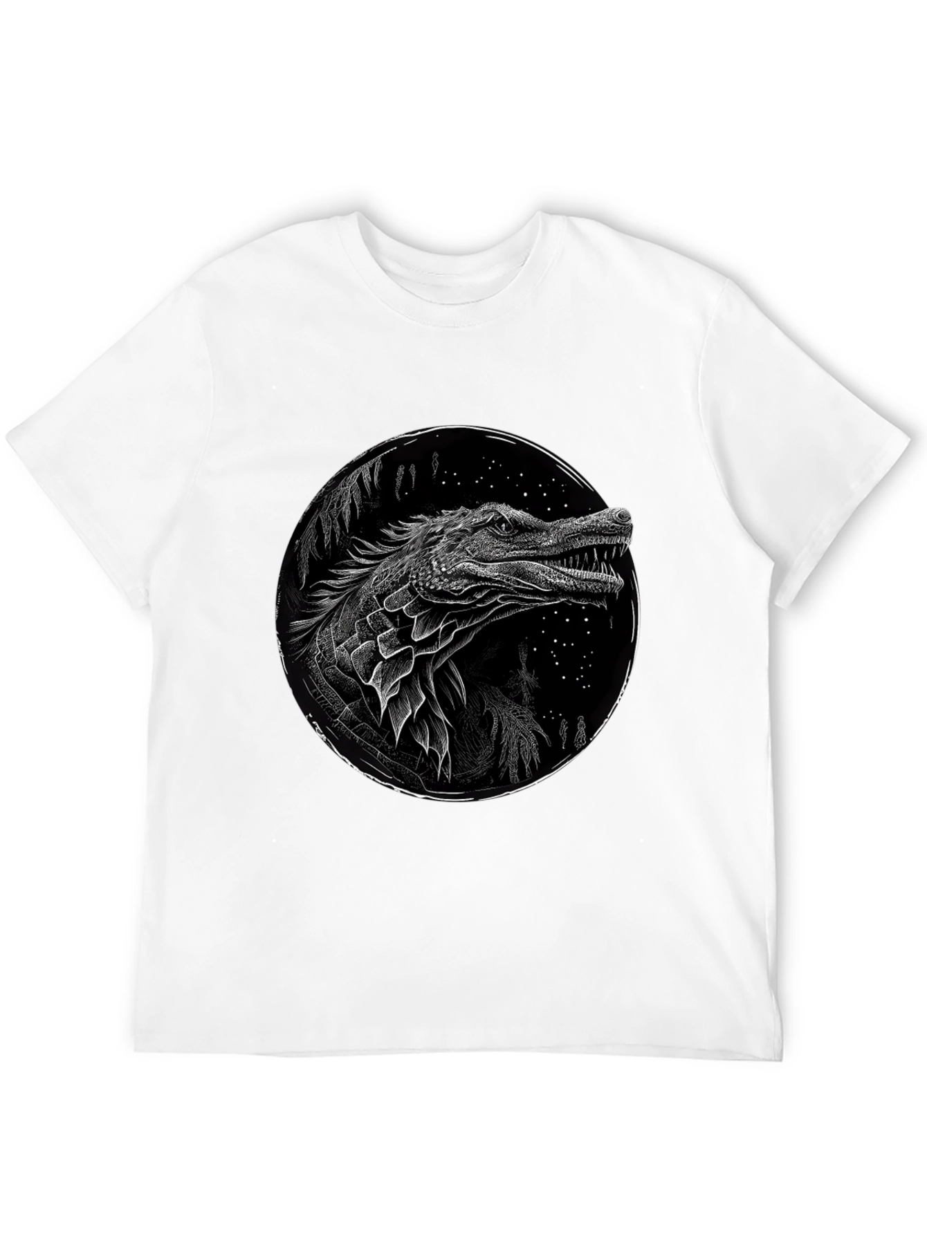 Black Crocodile Graphic Print T-Shirt - Black view 12