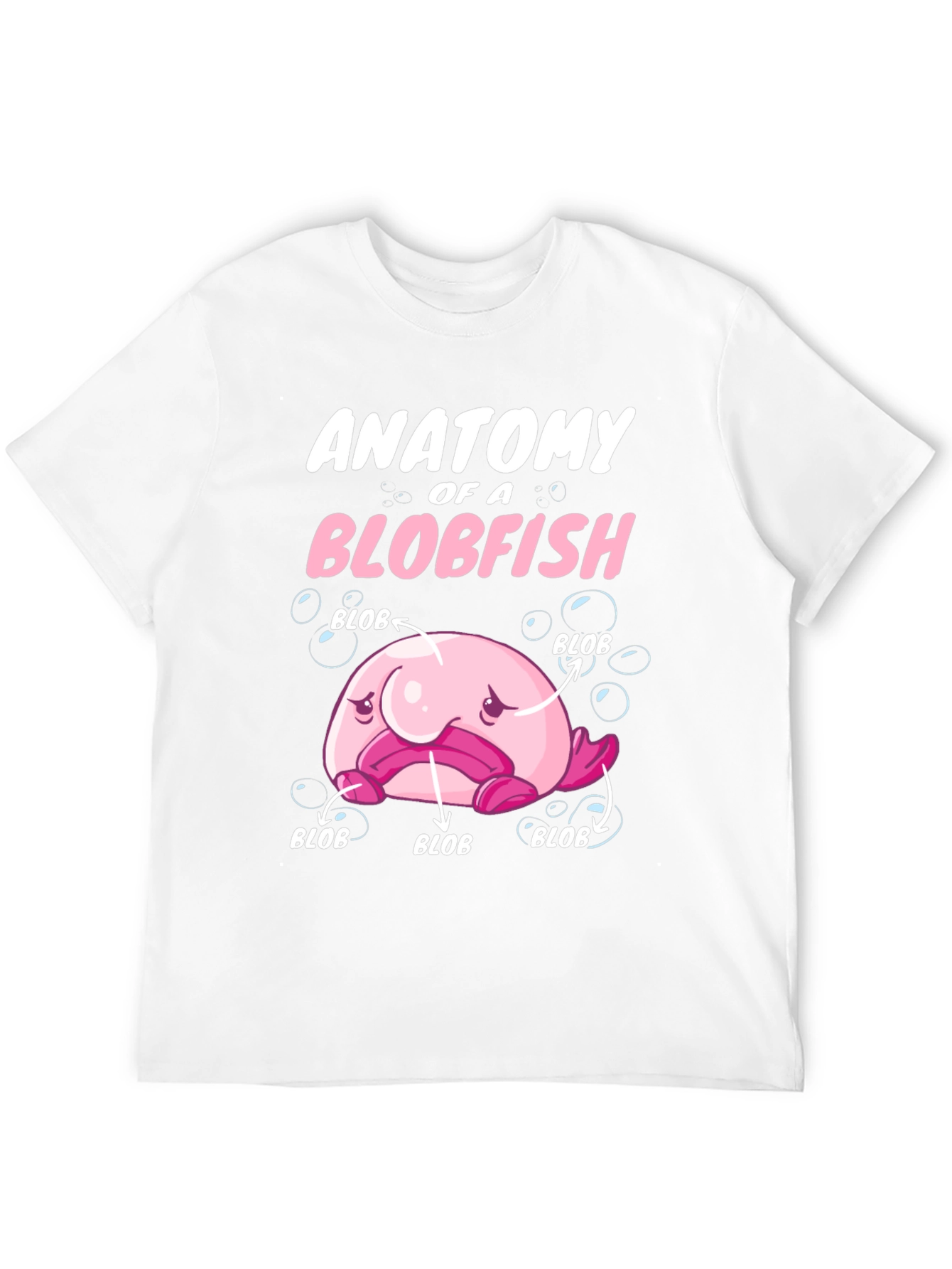 Black Anatomy of a Blobfish Graphic T-Shirt view 12