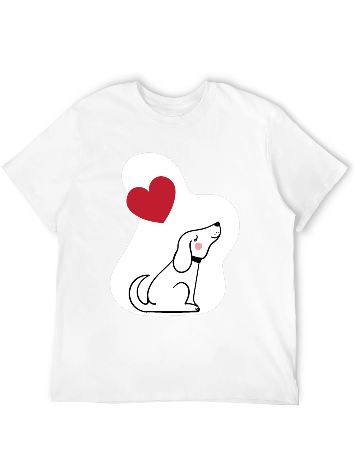 Dog Lover T-Shirt - Cute Cartoon Puppy with Heart - 12
