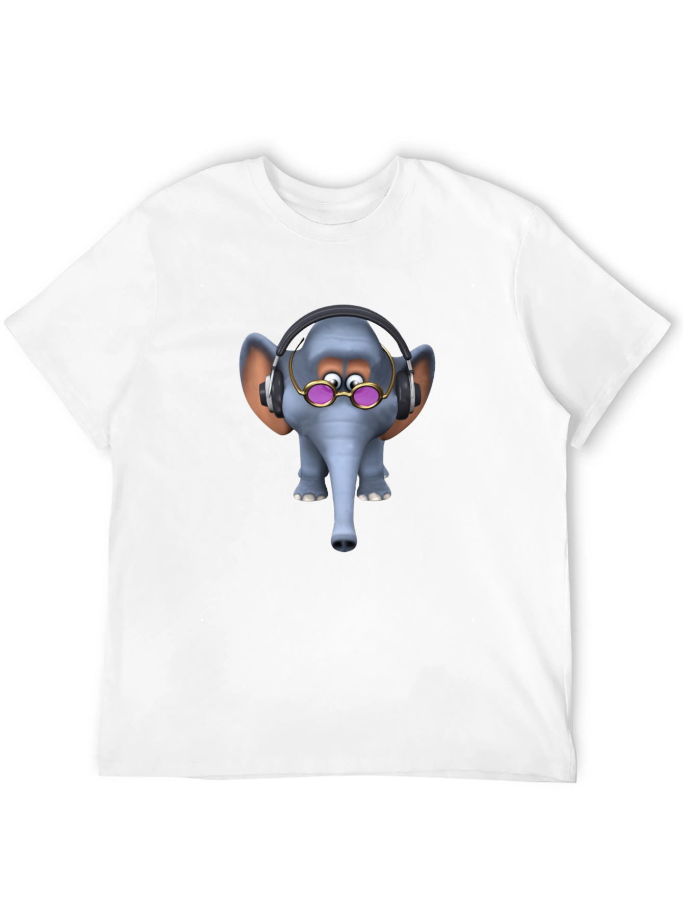 Black Elephant Cartoon T-Shirt - Fun Graphic Tee view 12