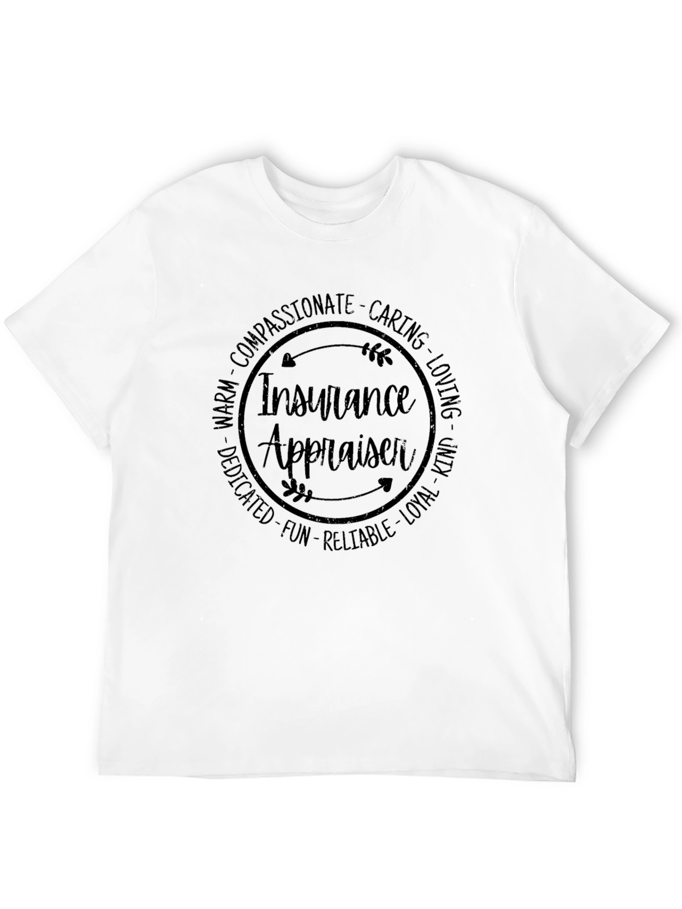 Black Insurance Appraiser Circle Graphic T-Shirt view 12