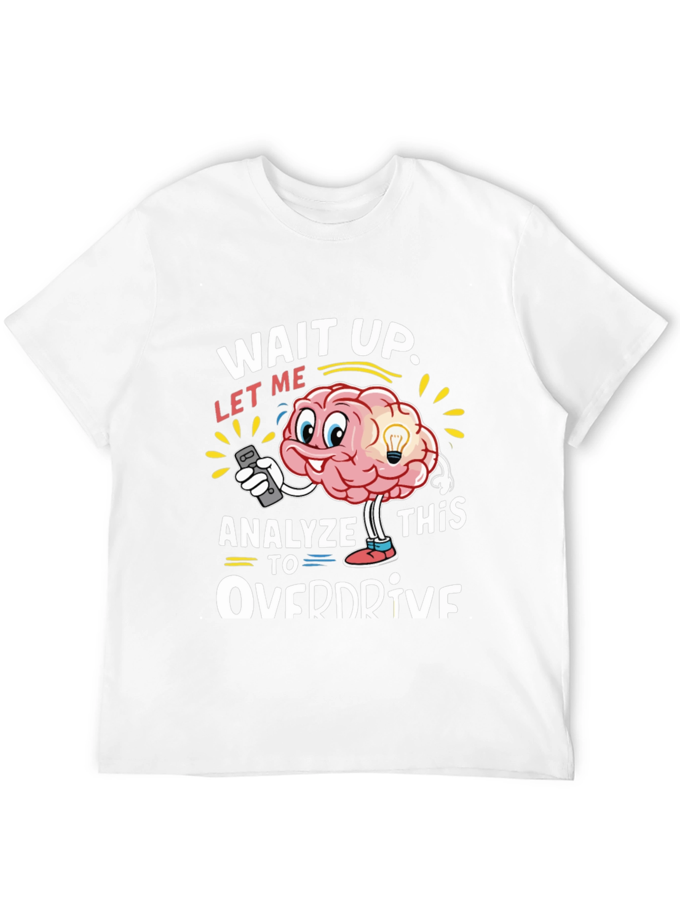 Black Brain Analyze Funny Overdrive Black T-Shirt view 12