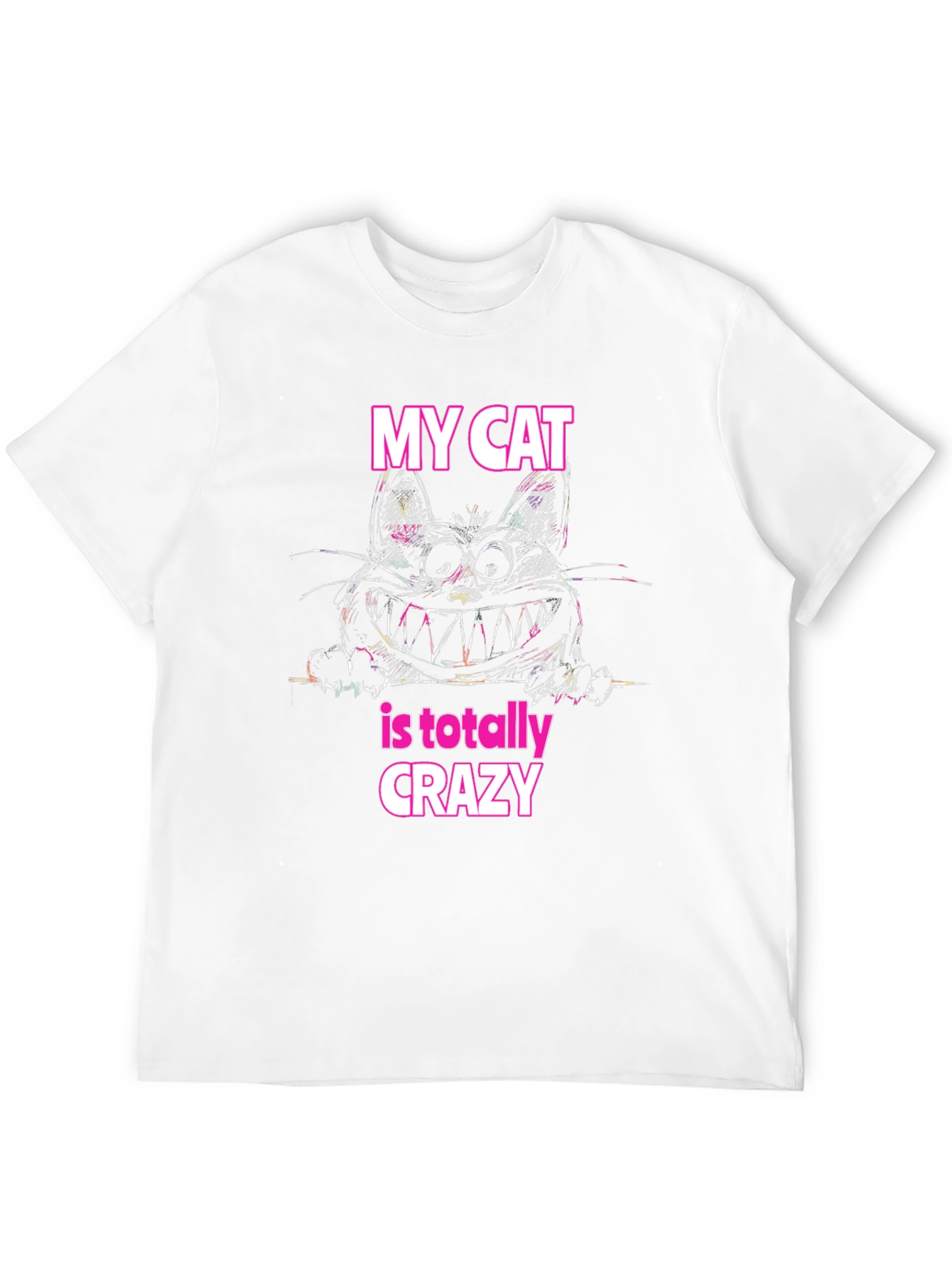 Black Crazy Cat Graphic T-Shirt - Soft Cotton Tee view 12