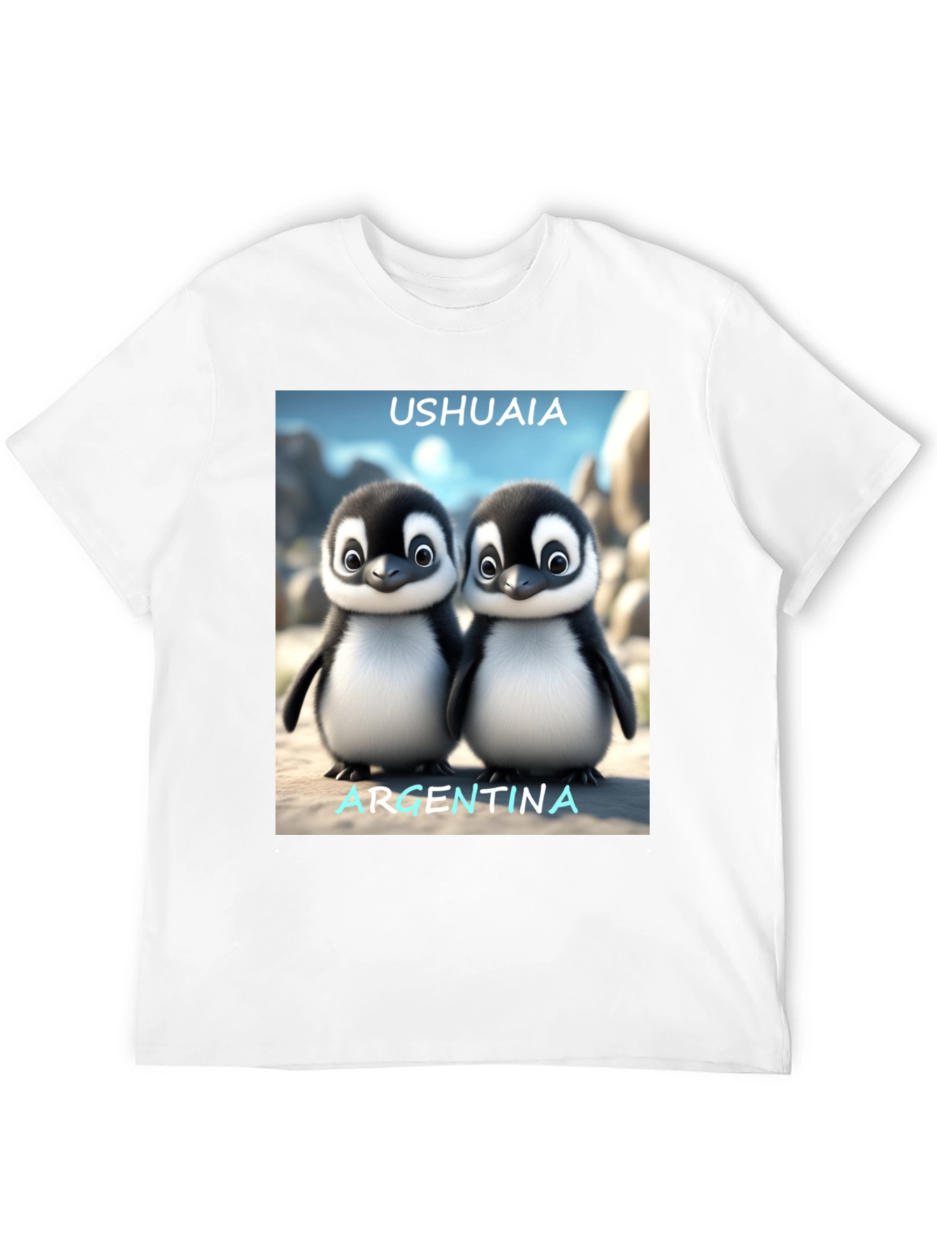 Black Ushuaia Argentina Penguin Tee - Black view 12