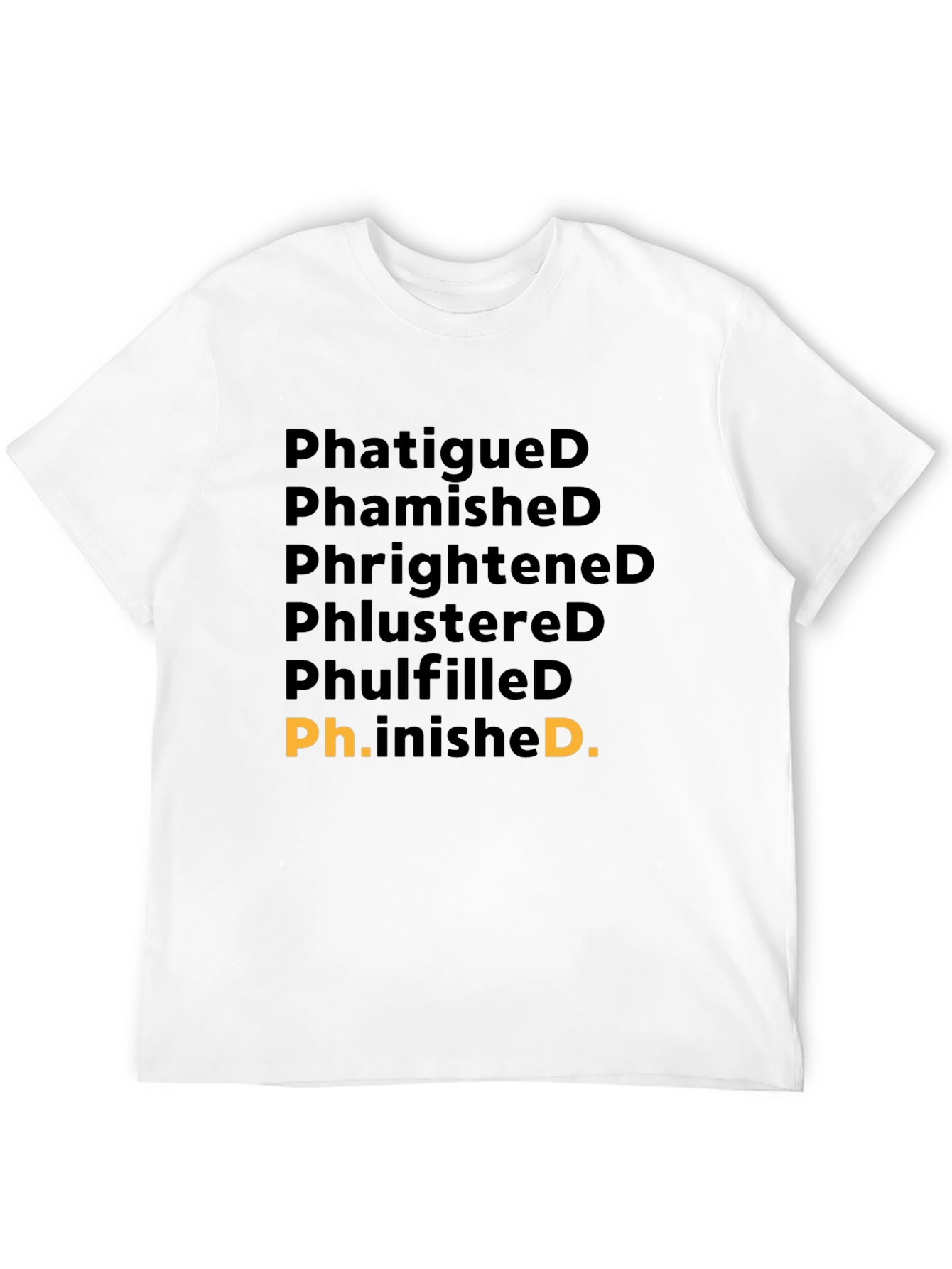 Black Humorous 'Ph' Words Graphic Tee - Black T-Shirt view 12