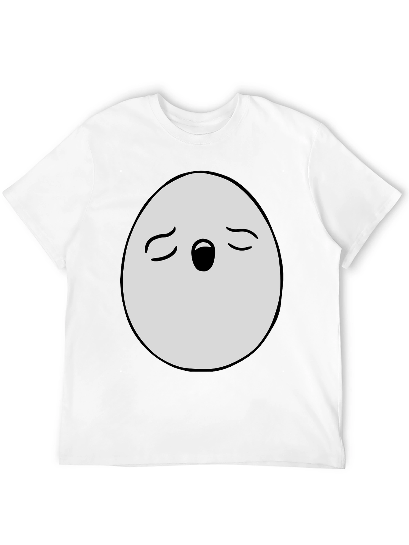 Black Funny Egg Face Graphic T-Shirt - Black Cotton Blend view 12