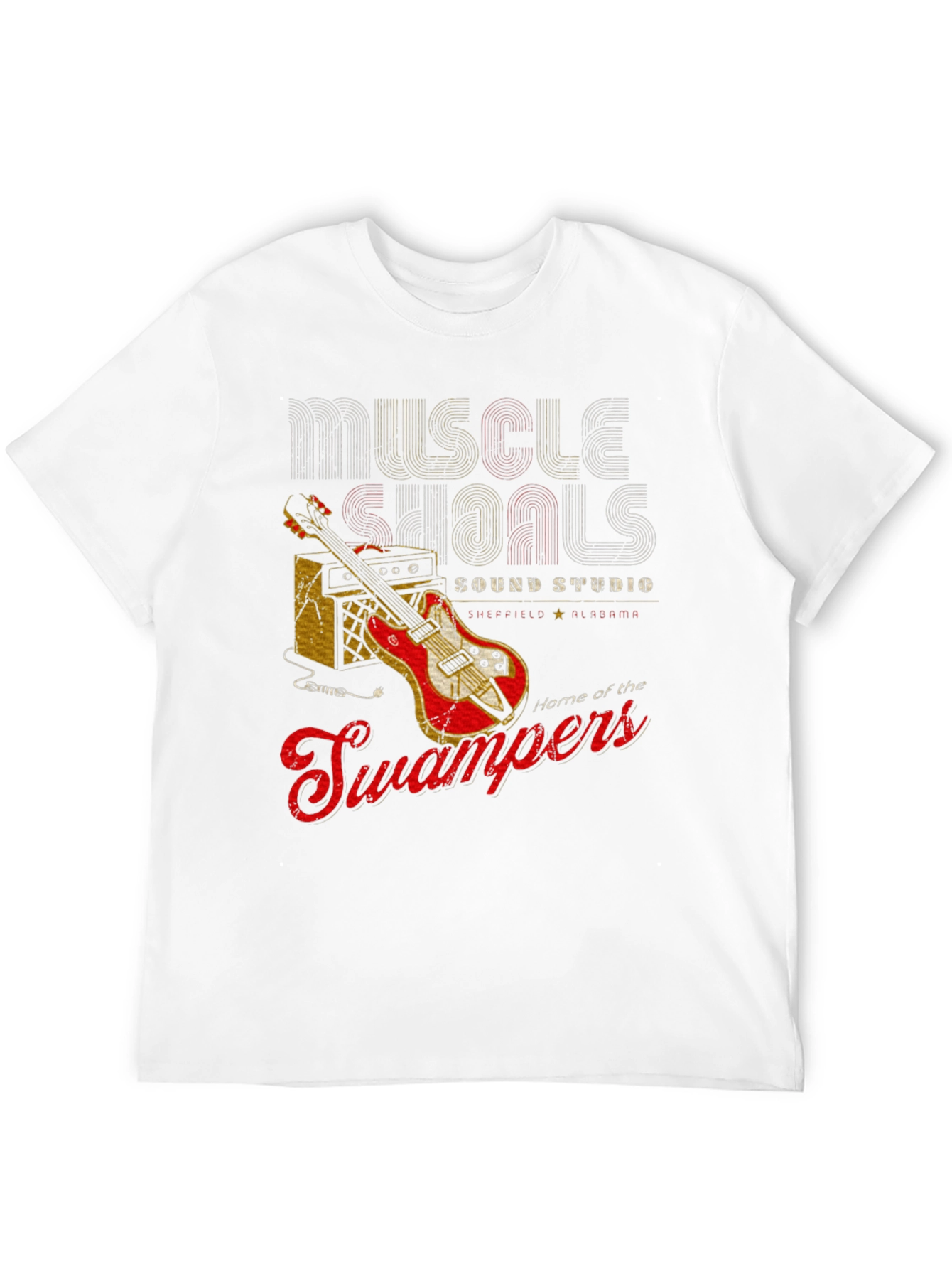 Black Muscle Shoals Sound Studio Guitar Graphic T-Shirt view 12