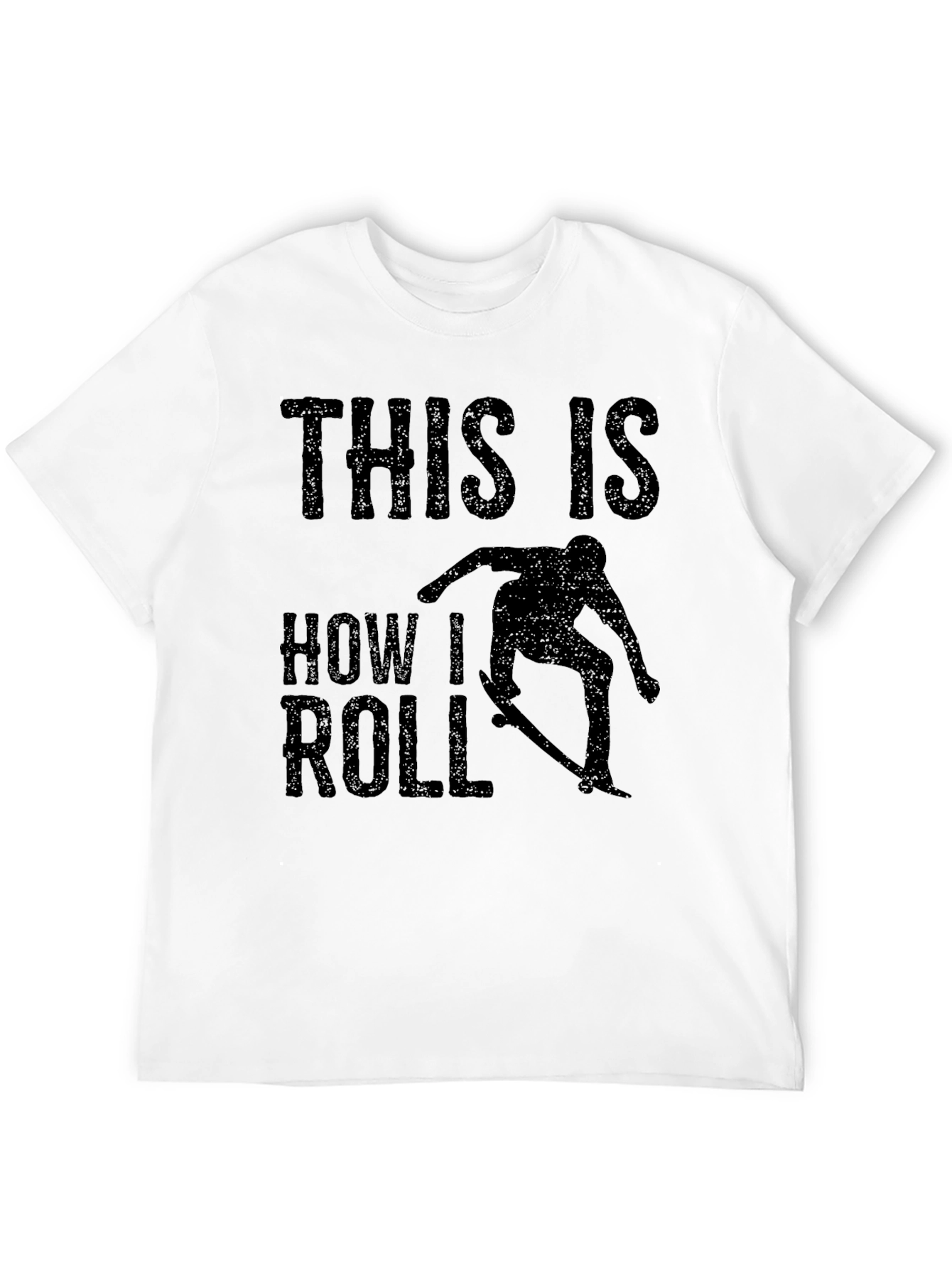 Black This Is How I Roll Skateboarder Graphic Tee view 12