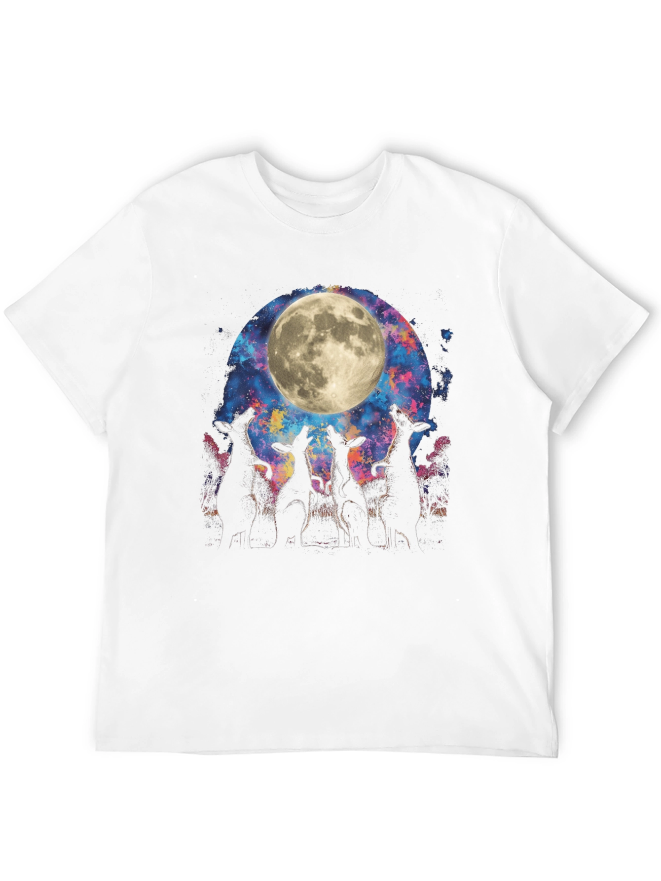 Black Wolf Moon Galaxy T-Shirt view 12