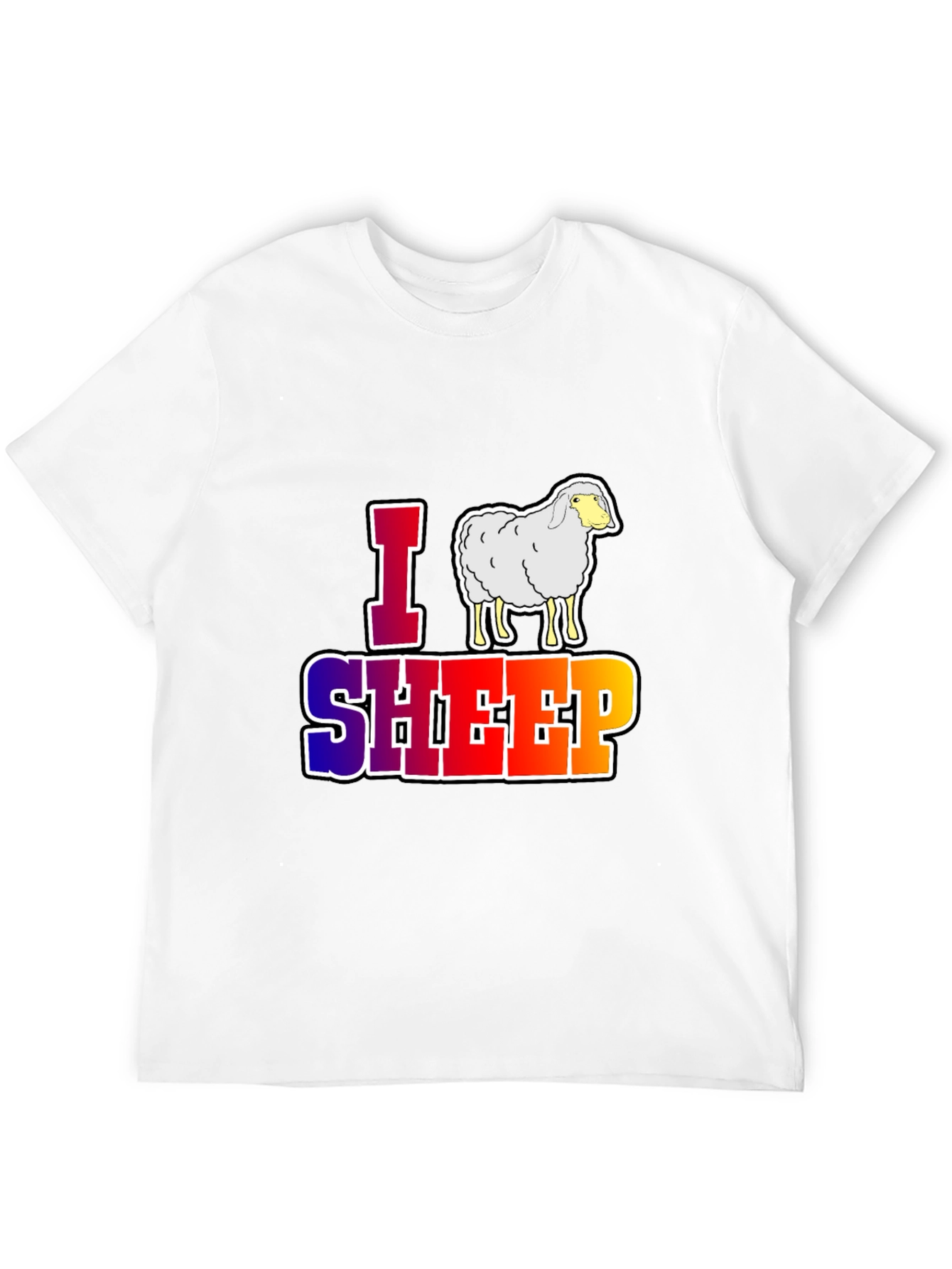 Black I Love Sheep Graphic T-Shirt - Unique Animal Lover Design view 12