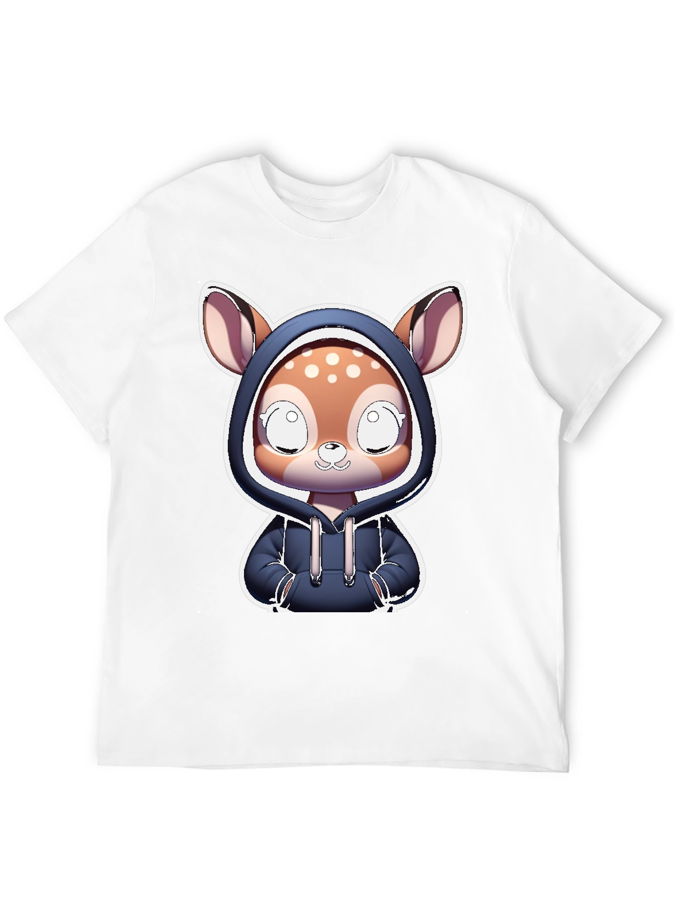 Black Cute Deer Hoodie T-Shirt view 12