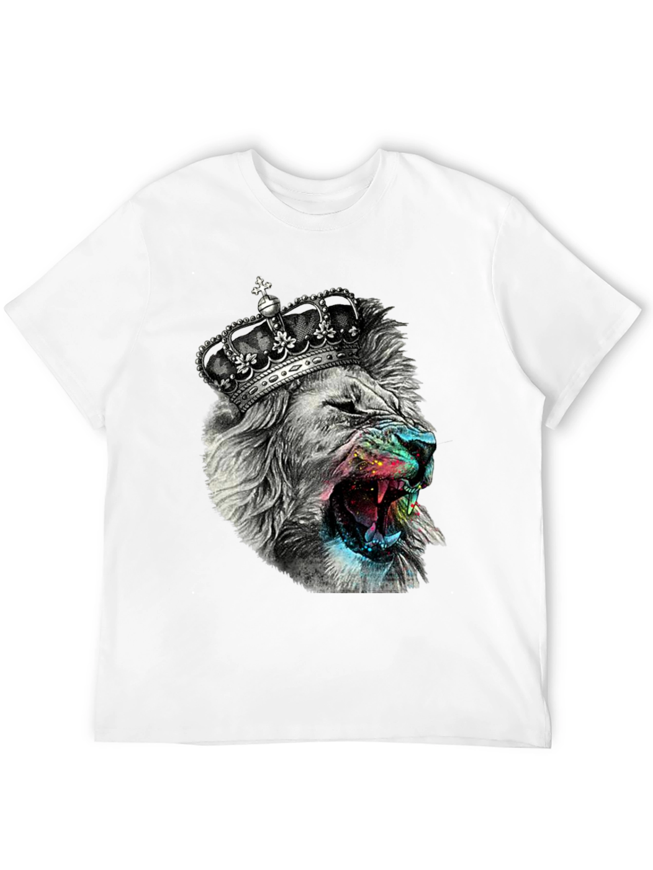 Black King Lion Graphic T-Shirt - Black view 12