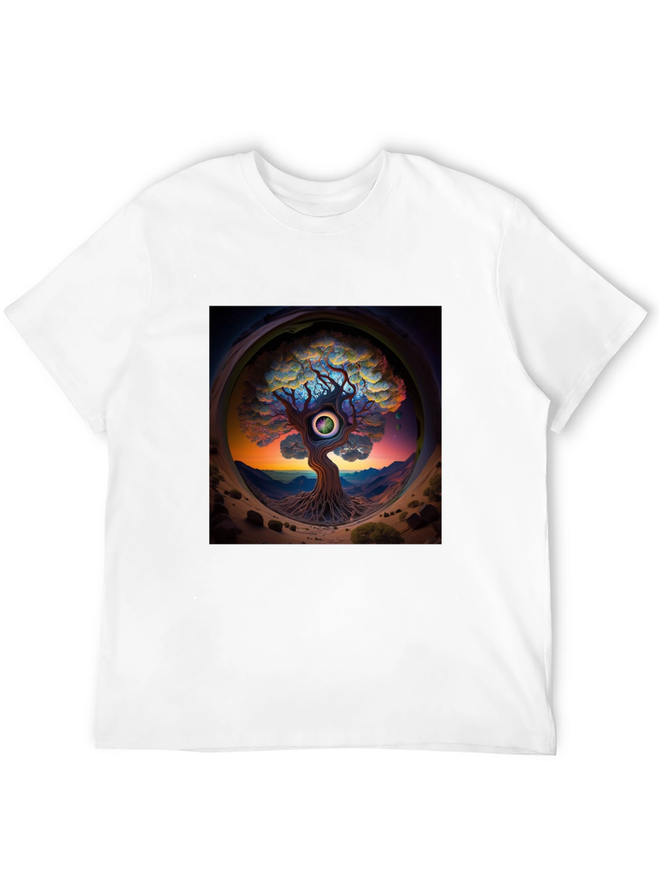 Black Third Eye Tree Graphic Tee - Unique Design view 12