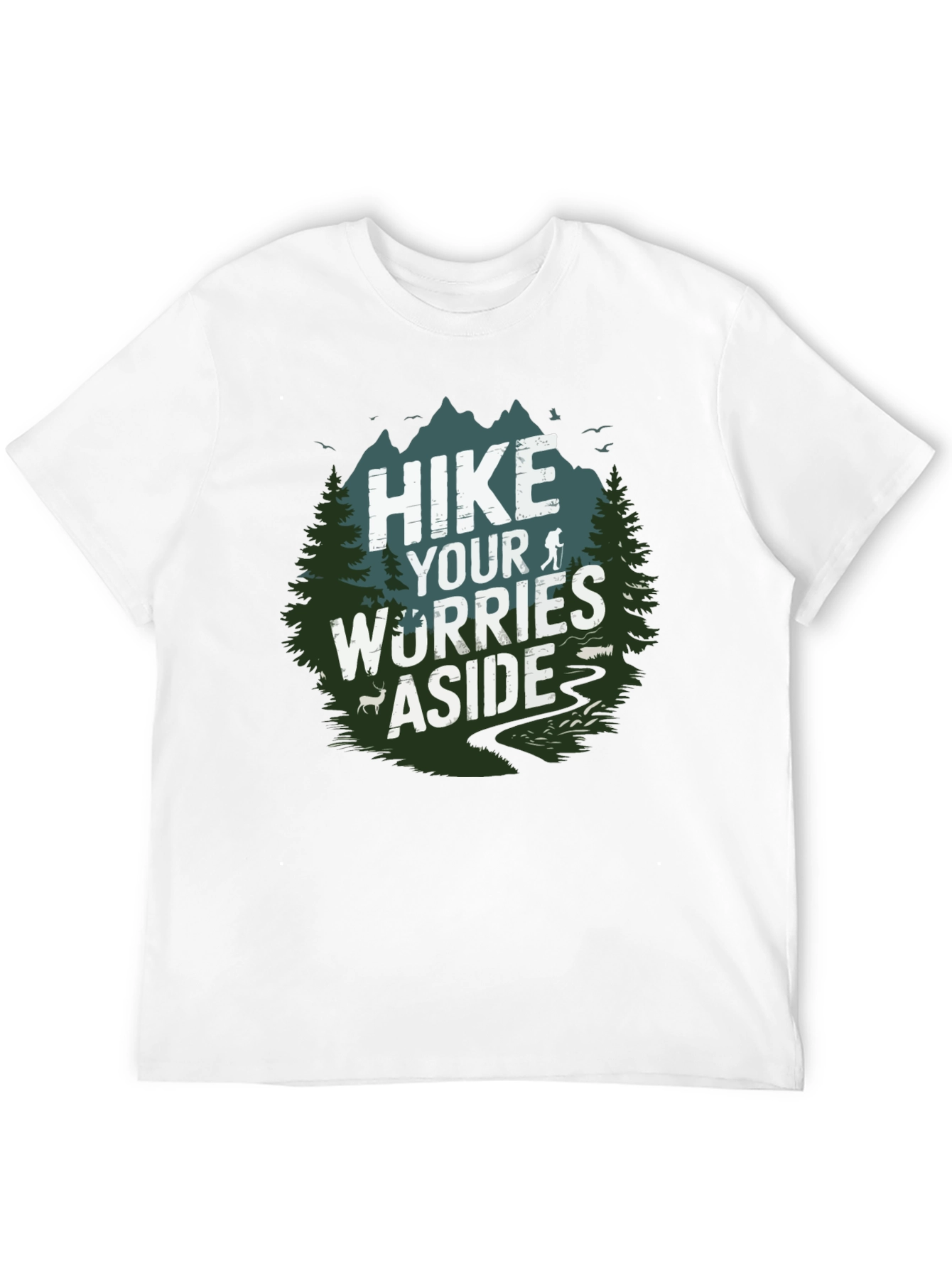 Black Hike Your Worries Aside Tee view 12