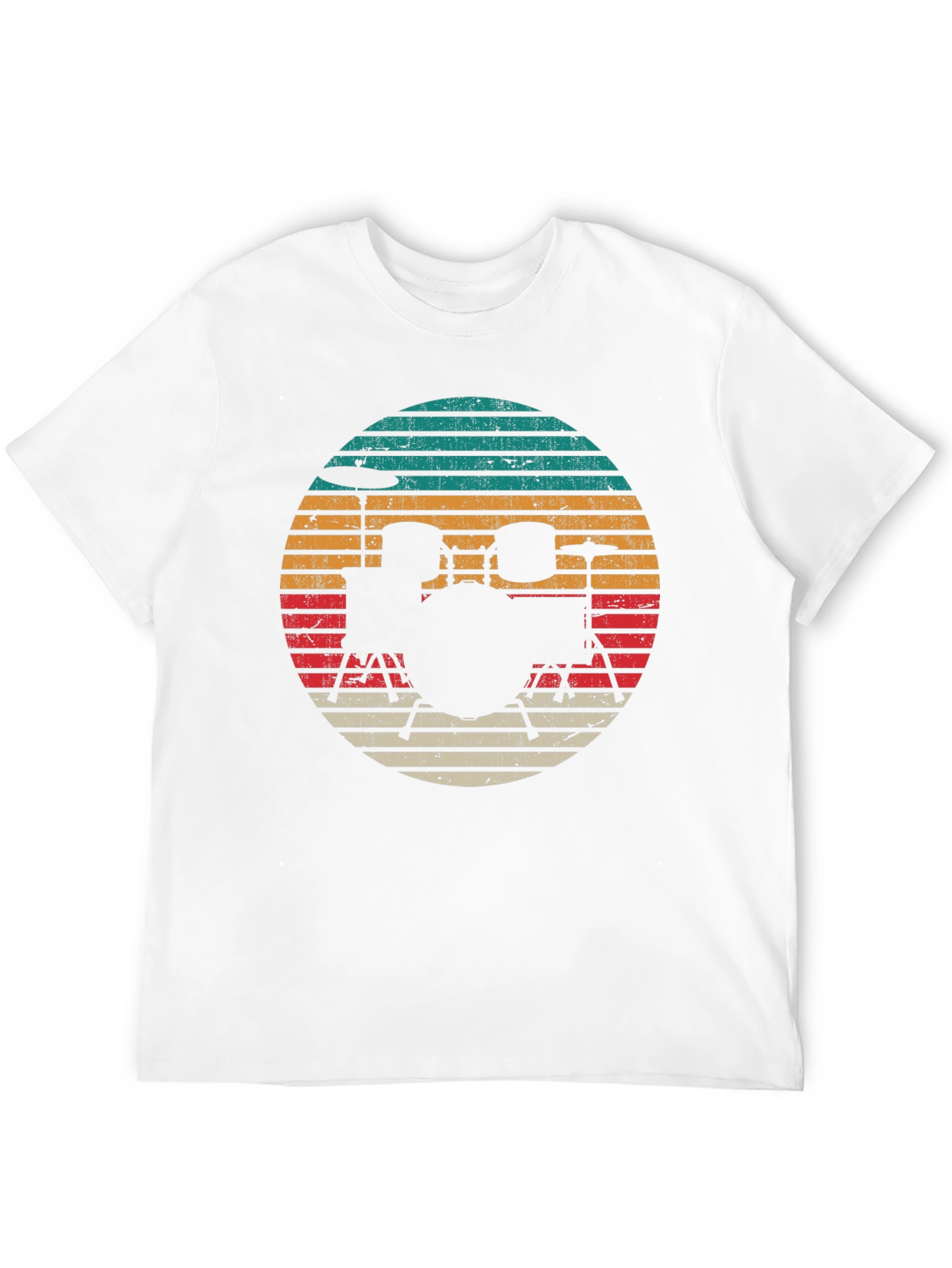 Black Retro Drum Set Graphic Tee - Black view 12