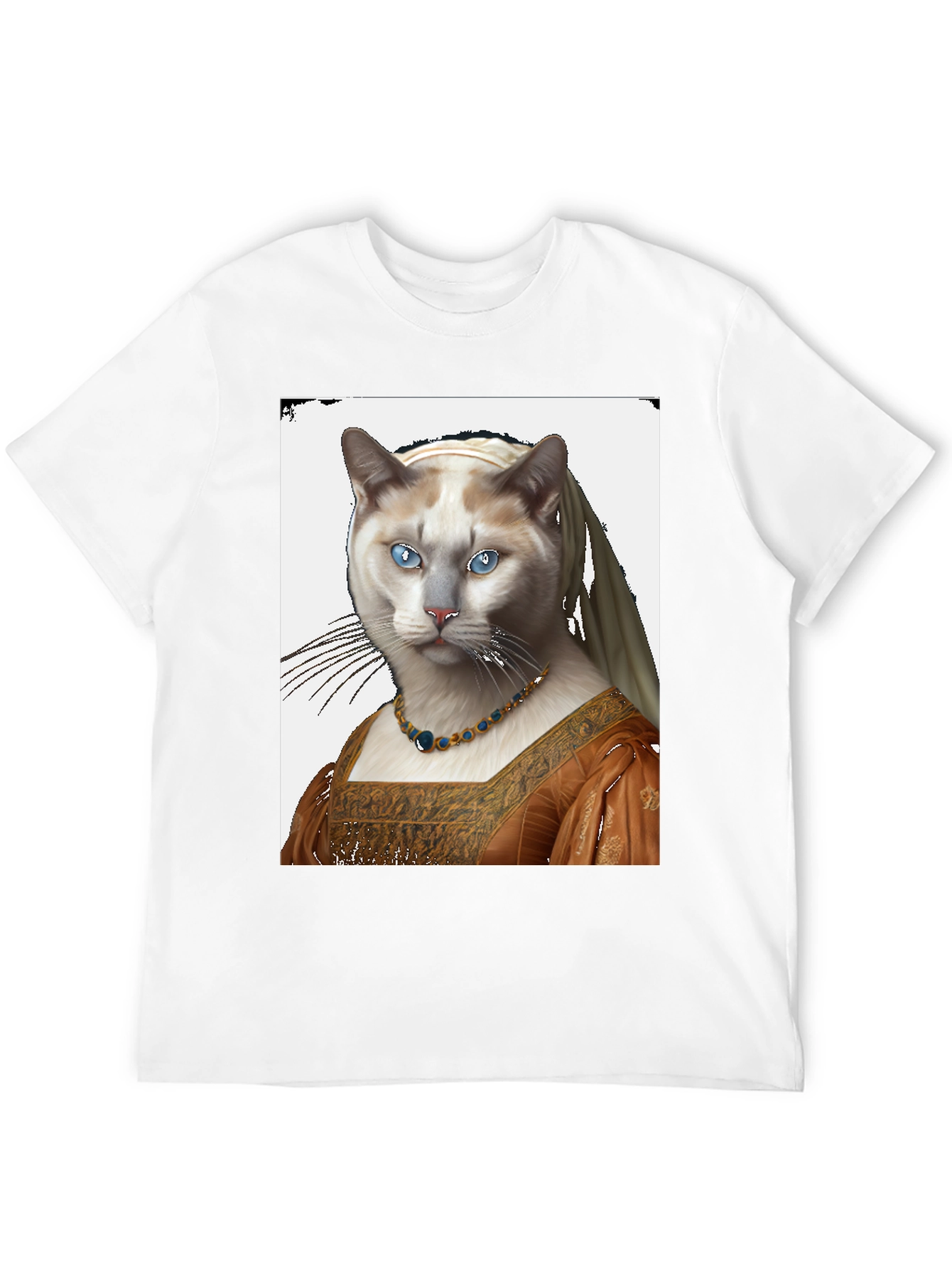 Black Cat with Pearl Earring T-Shirt view 12