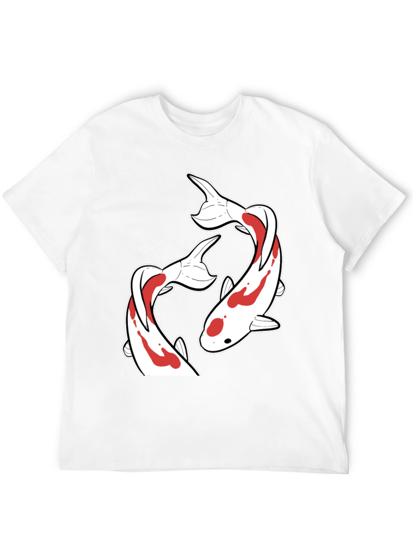 Black Koi Fish Graphic T-Shirt - Black Crew Neck view 12